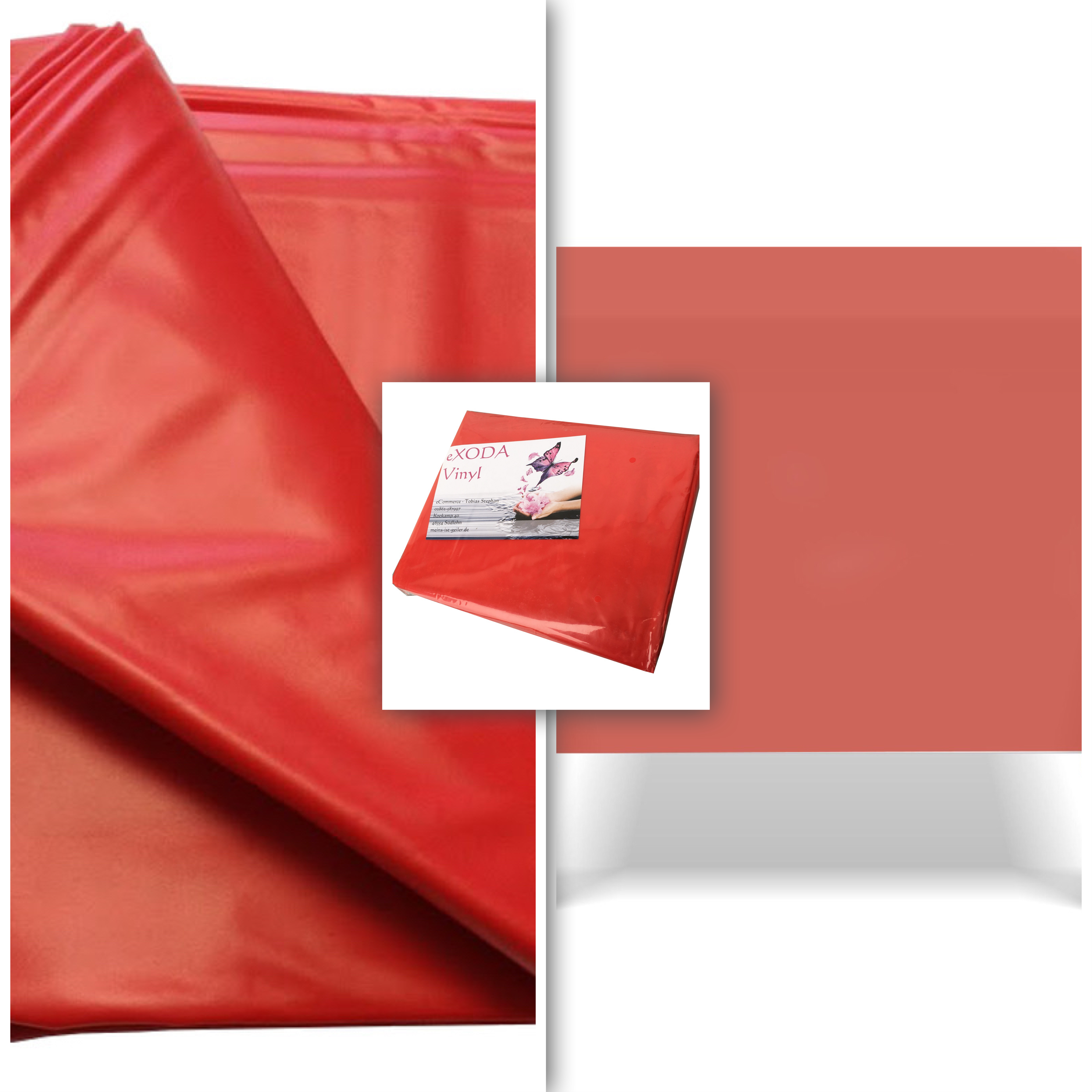 abwaschbare Vinyl Tischdecke rot zuschneidbar 200x230cm wasserfest robust für Garten - Vorschau 8