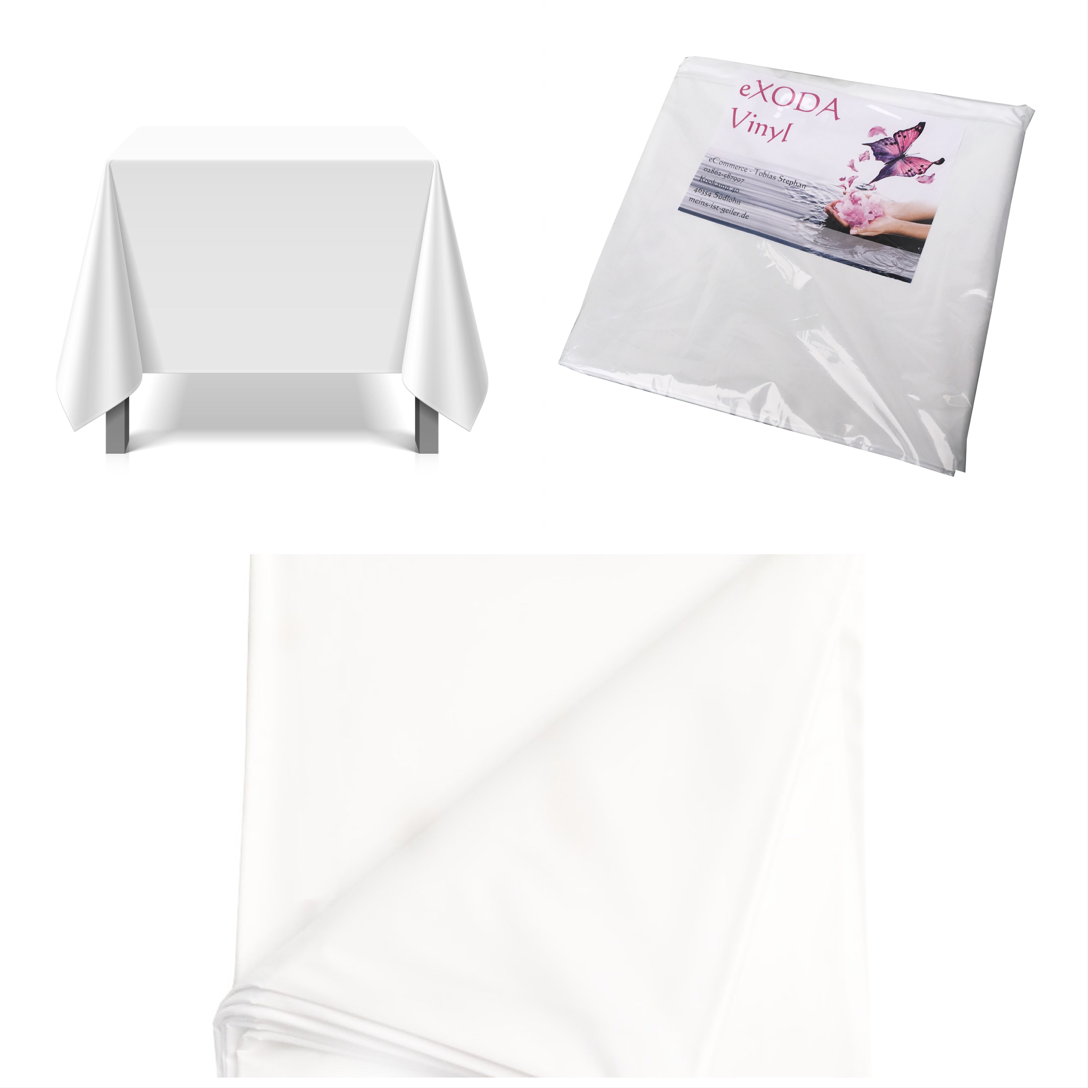 Tischdecke abwaschbar eckig Deko Vinyl weiß wasserdicht leicht zu reinigen langlebig - Vorschau 4