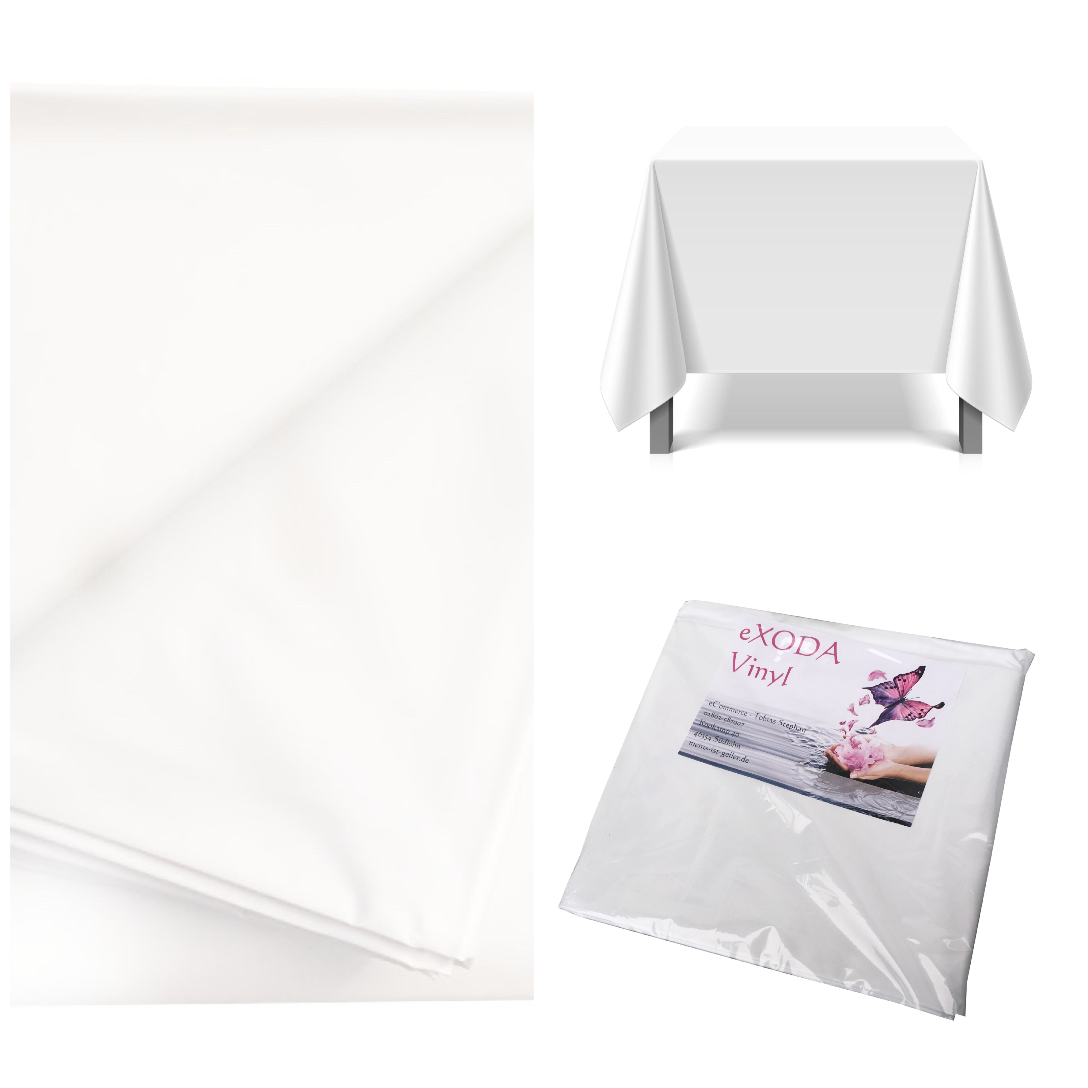 Tischdecke abwaschbar eckig Deko Vinyl weiß wasserdicht leicht zu reinigen langlebig - Vorschau 5