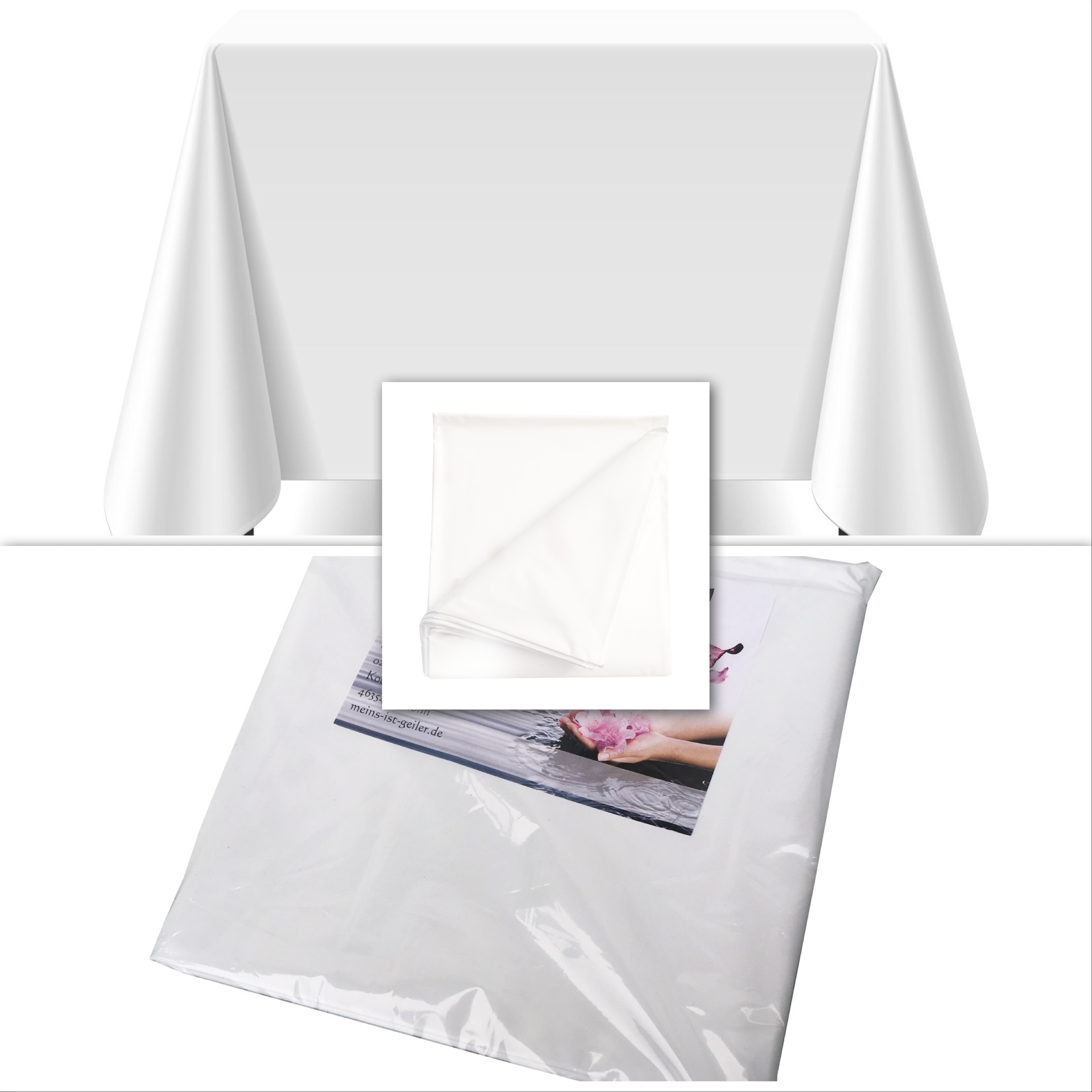 Tischdecke abwaschbar eckig Deko Vinyl weiß wasserdicht leicht zu reinigen langlebig - Vorschau 8