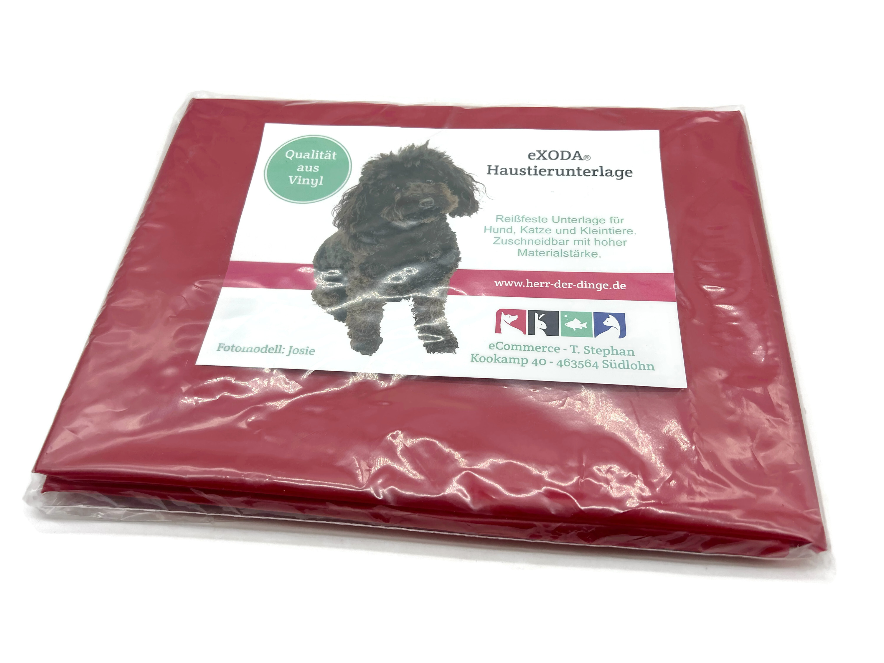 Haustier Unterlage für Hunde und Katzen 180x260cm waschmaschinenfest bis 95° rot flexibel - Vorschau 3