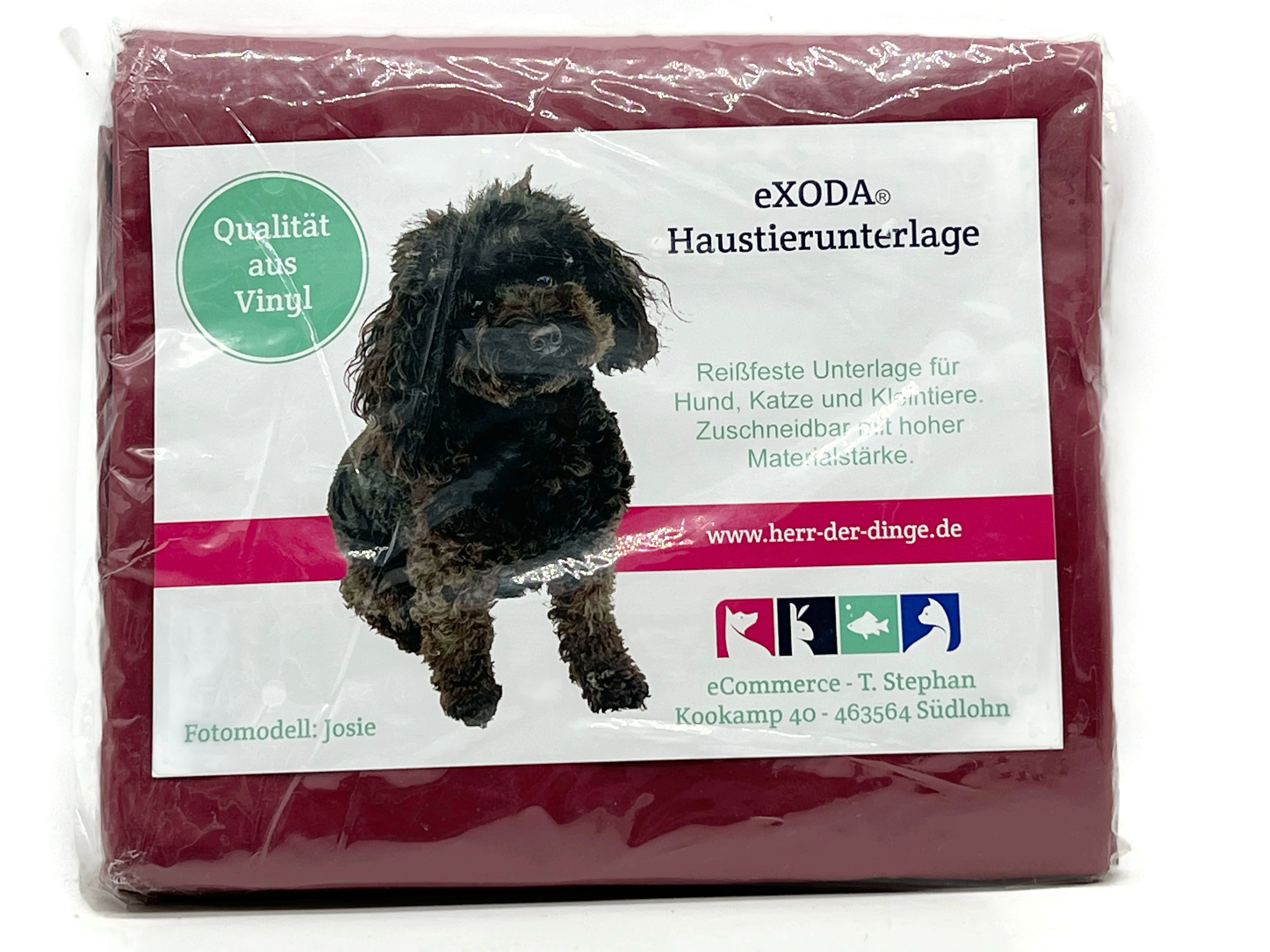 Haustier Unterlage für Hunde und Katzen 200x230 abwaschbar dunkelrot ultra-soft pflegeleicht