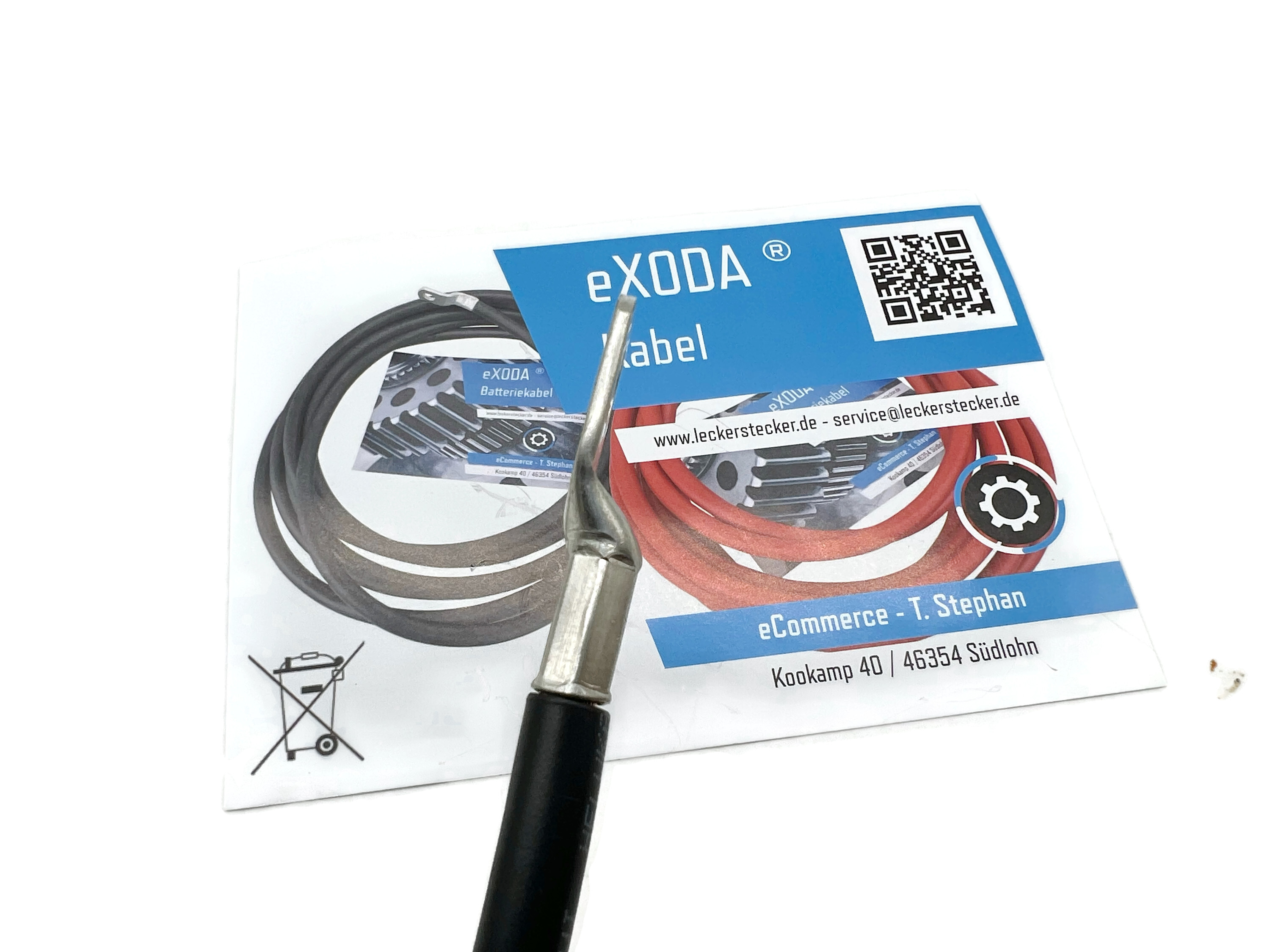 Batteriekabel 25 mm² 50cm mit M10 Kabelschuhen Schwarz hohe Materialqualität - Vorschau 2
