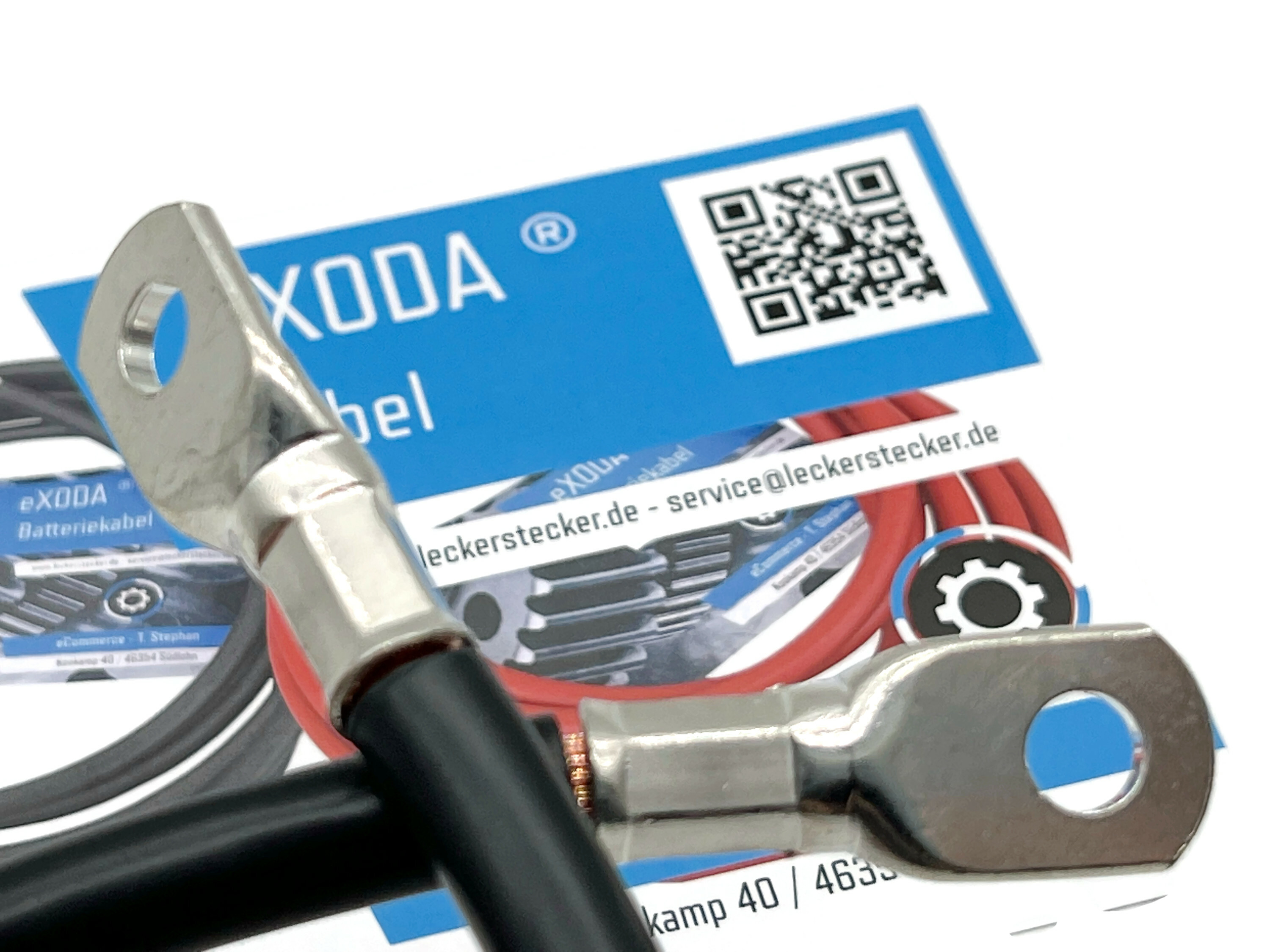 Batteriekabel 35 mm² 50cm mit Kabelschuhen M8 Schwarz flexibel hochqualitativ 99 9  Kupfer - Vorschau 4