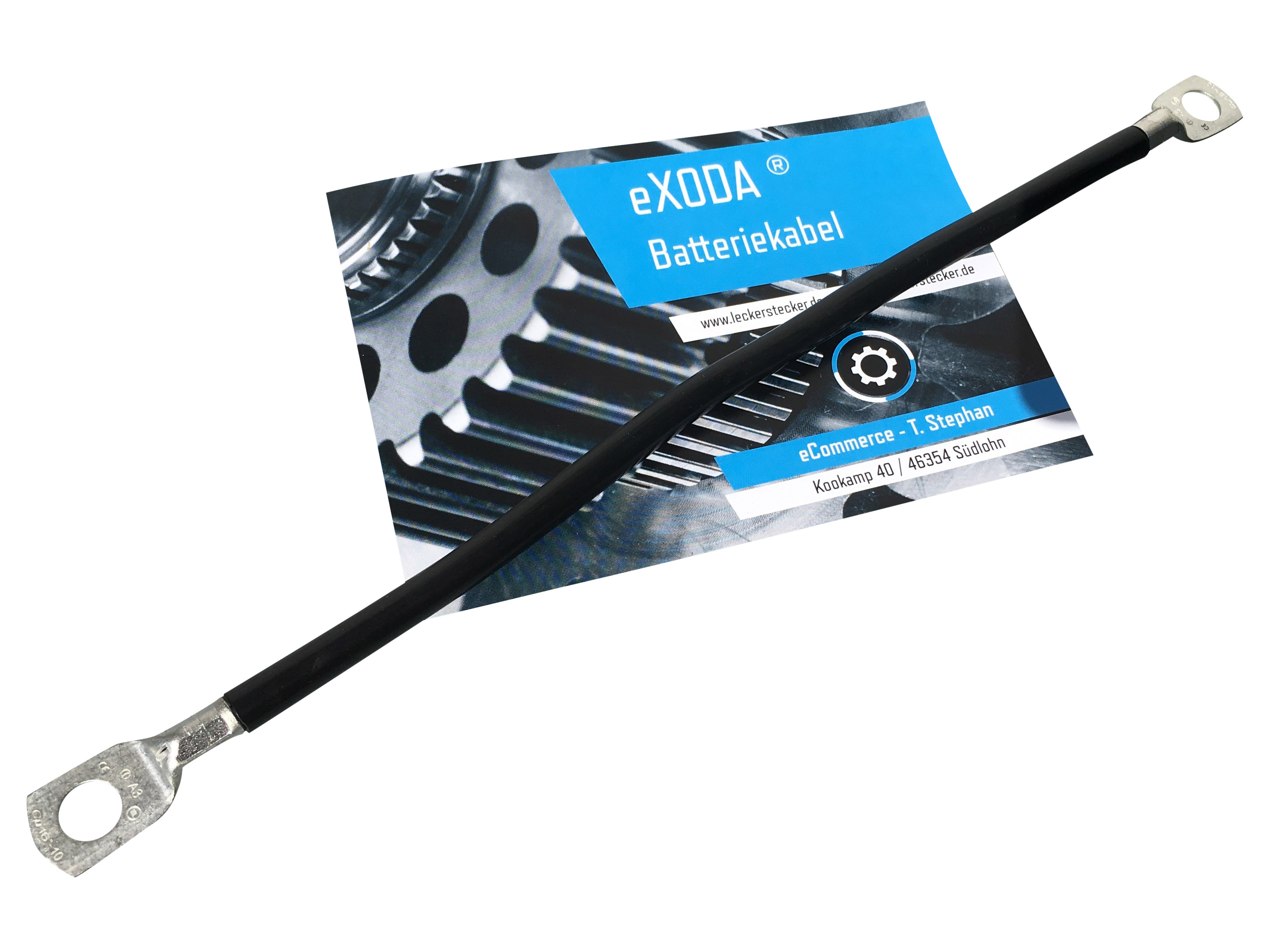 Batteriekabel 16 mm² 75cm M6 und M10 Schwarz flexibel perfekt verarbeitet für Auto Boot Motorrad