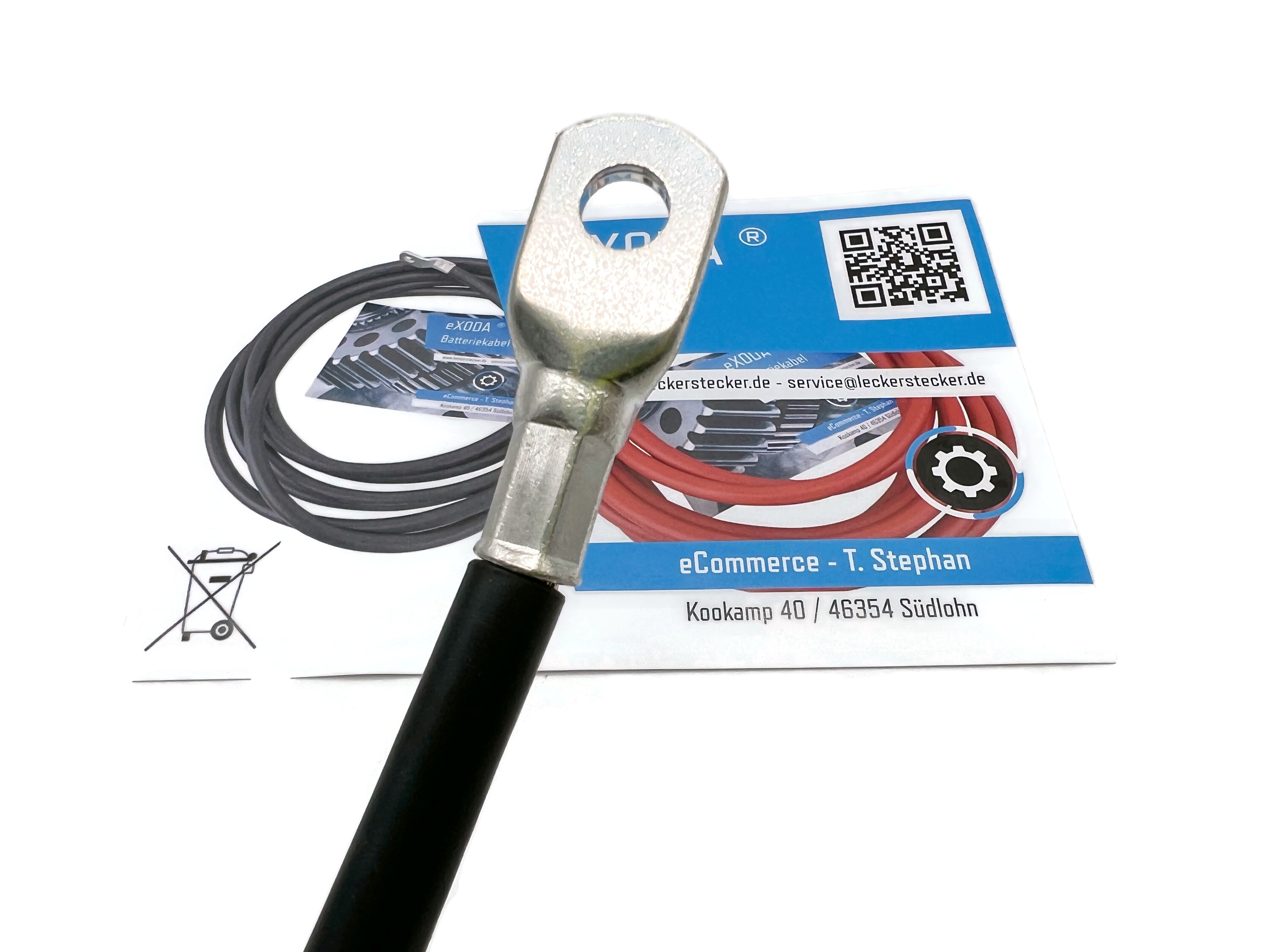 Batteriekabel 35 mm² 200cm M8 Kabelschuhe Schwarz hochwertiges Kupferkabel für Auto Boot Motorrad - Vorschau 4