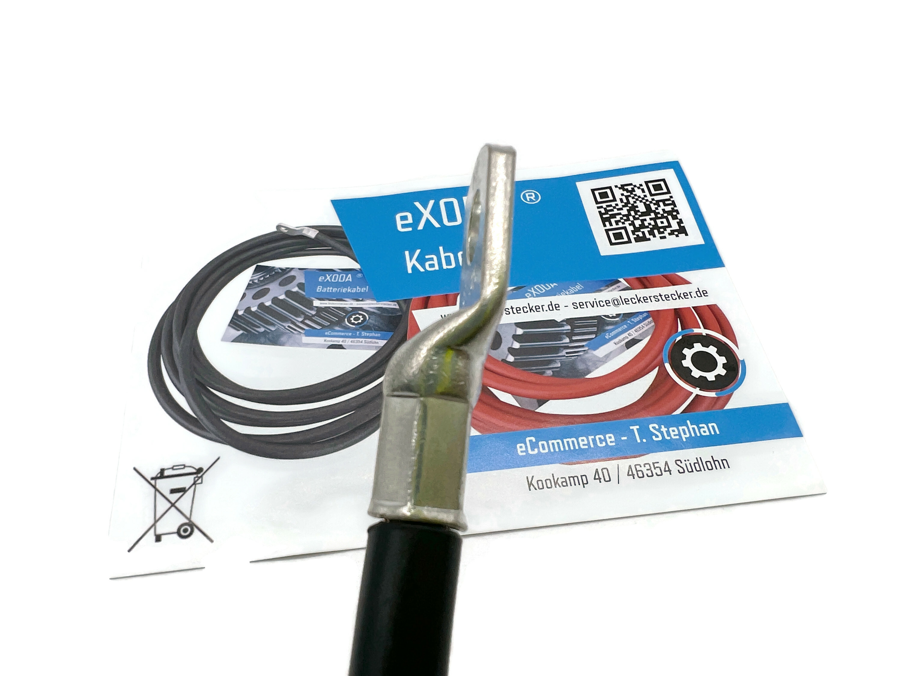 Batteriekabel 35 mm² 200cm M8 Kabelschuhe Schwarz hochwertiges Kupferkabel für Auto Boot Motorrad - Vorschau 5