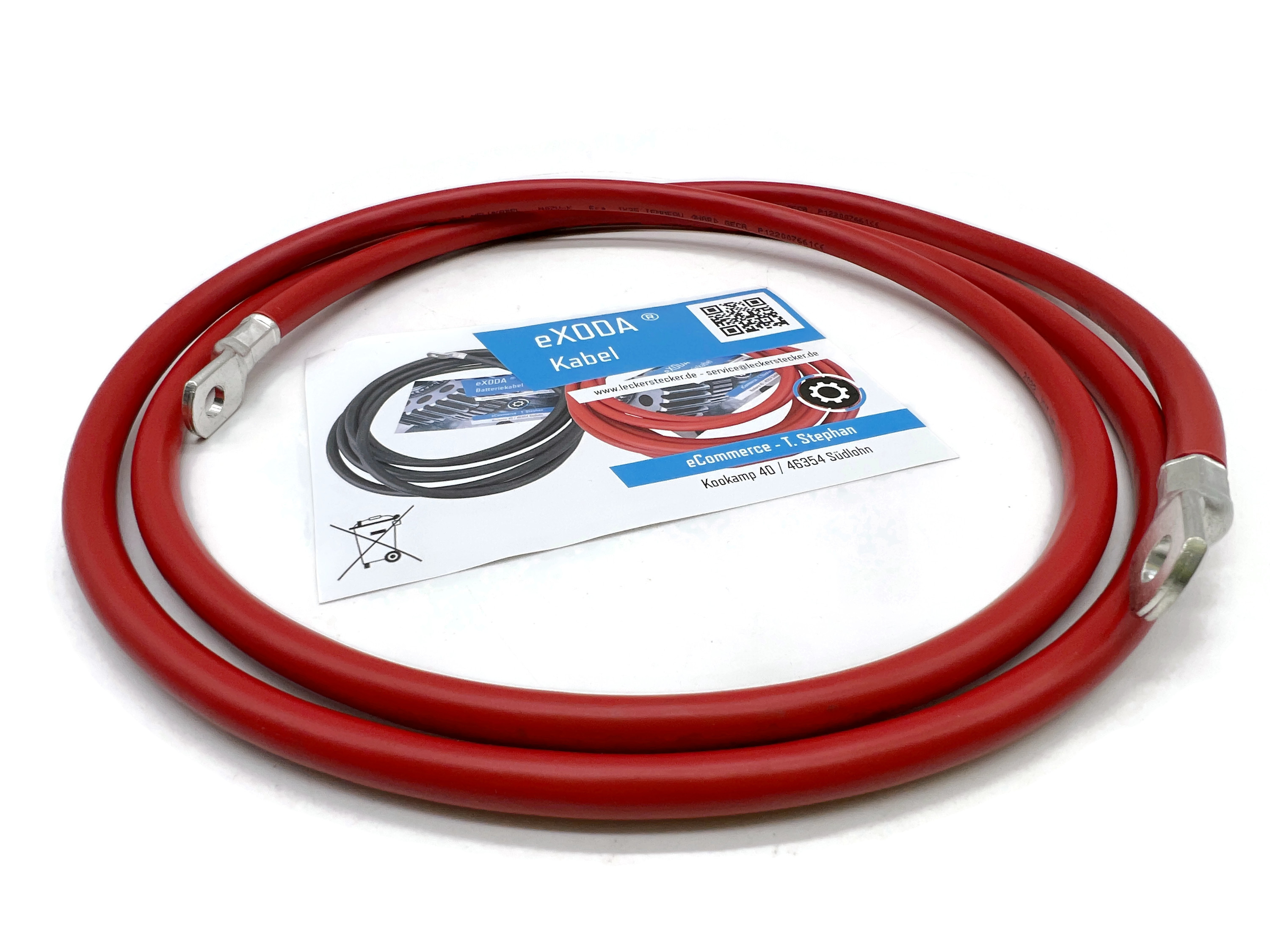 Batteriekabel 35 mm² 200cm M8 Rot mit Kabelschuhen für Fahrzeuge aus Kupfer - Vorschau 6