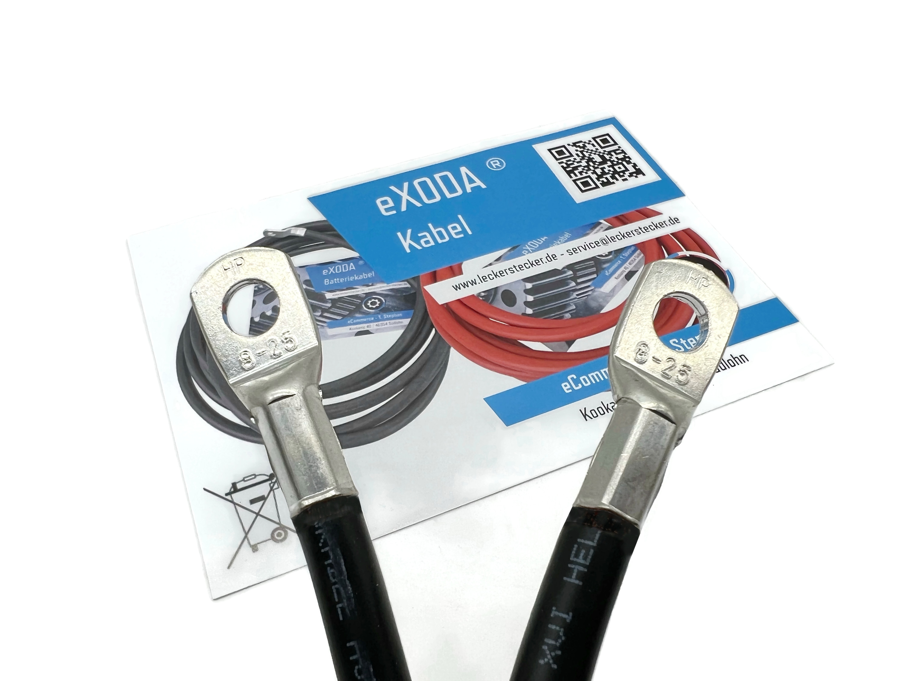 Batteriekabel 25 mm² 200cm M8 Schwarz flexibel robust 99 Prozent Kupfer hitzebeständig bis 70 Grad - Vorschau 2