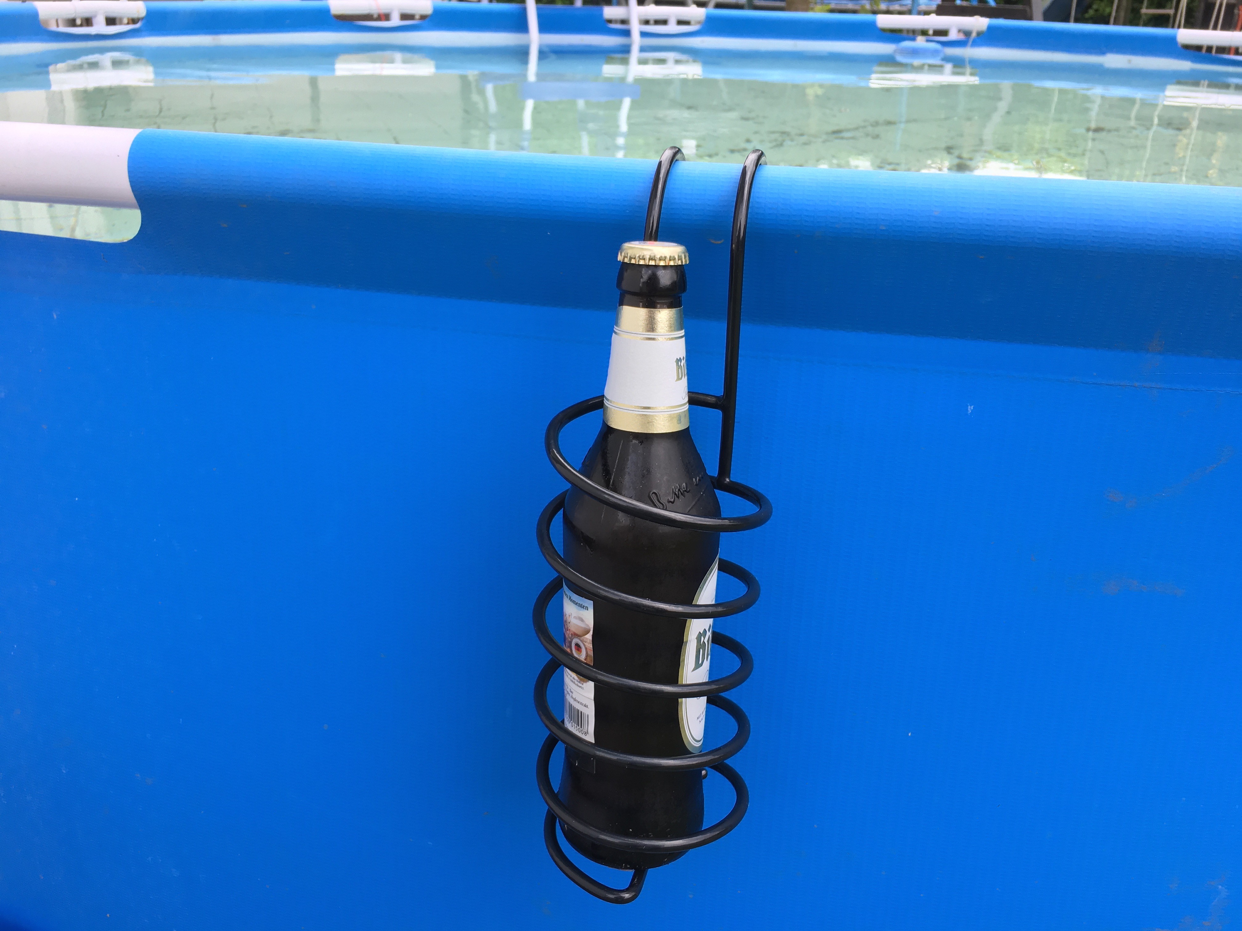 Flaschenhalter für Bier und Wein aus Metall für Balkon oder Pool - rostfrei ideal für Garten - Vorschau 2
