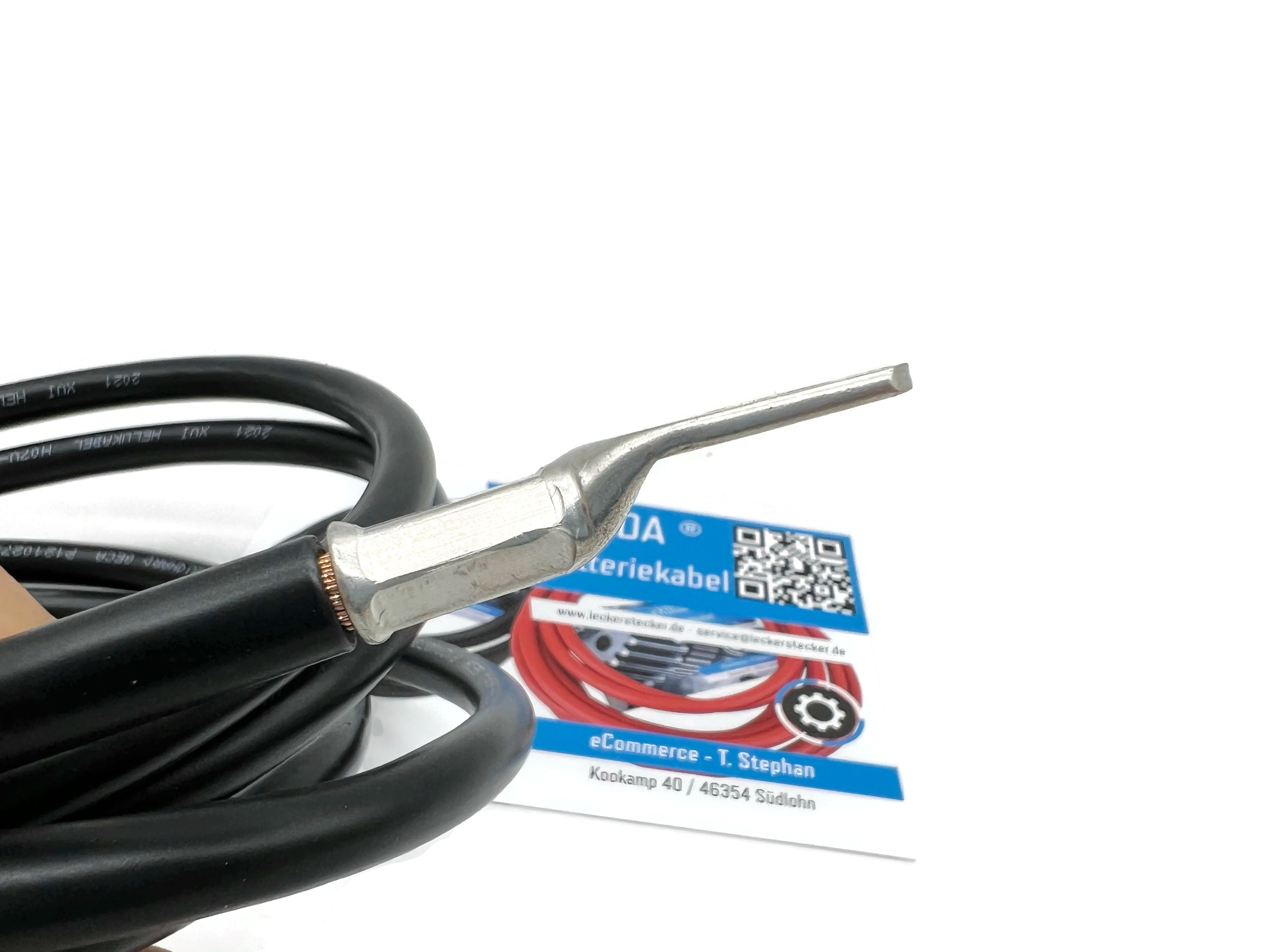 Batteriekabel 25 mm² 200cm M10 Schwarz für KFZ Boot Motorrad flexibel 99,9 Kupfer - Vorschau 4