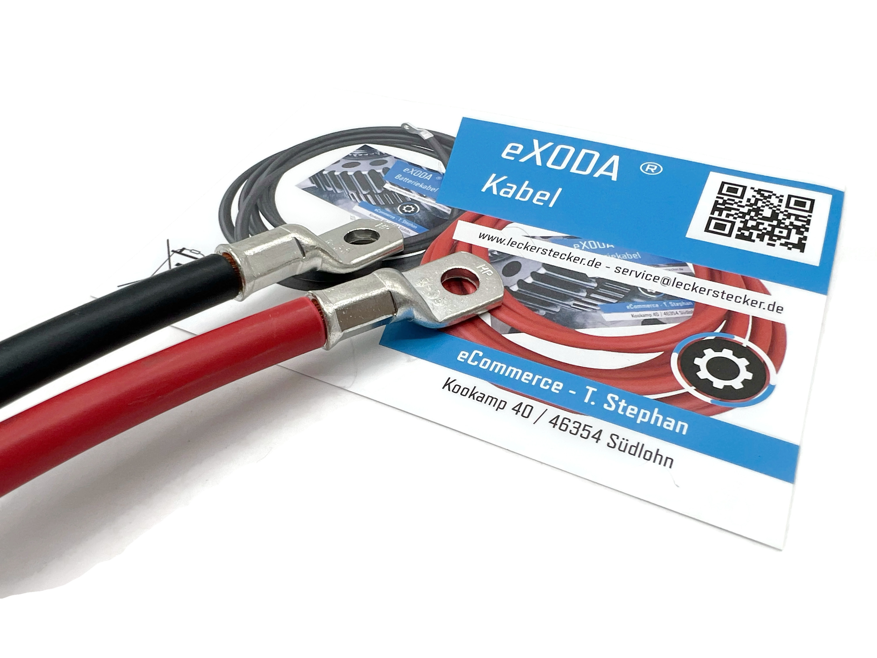 Exoda Batteriekabel Set 35 mm² 200 cm mit M8 Kabelschuhen Rot Schwarz für Auto Boot Motorrad - Vorschau 2