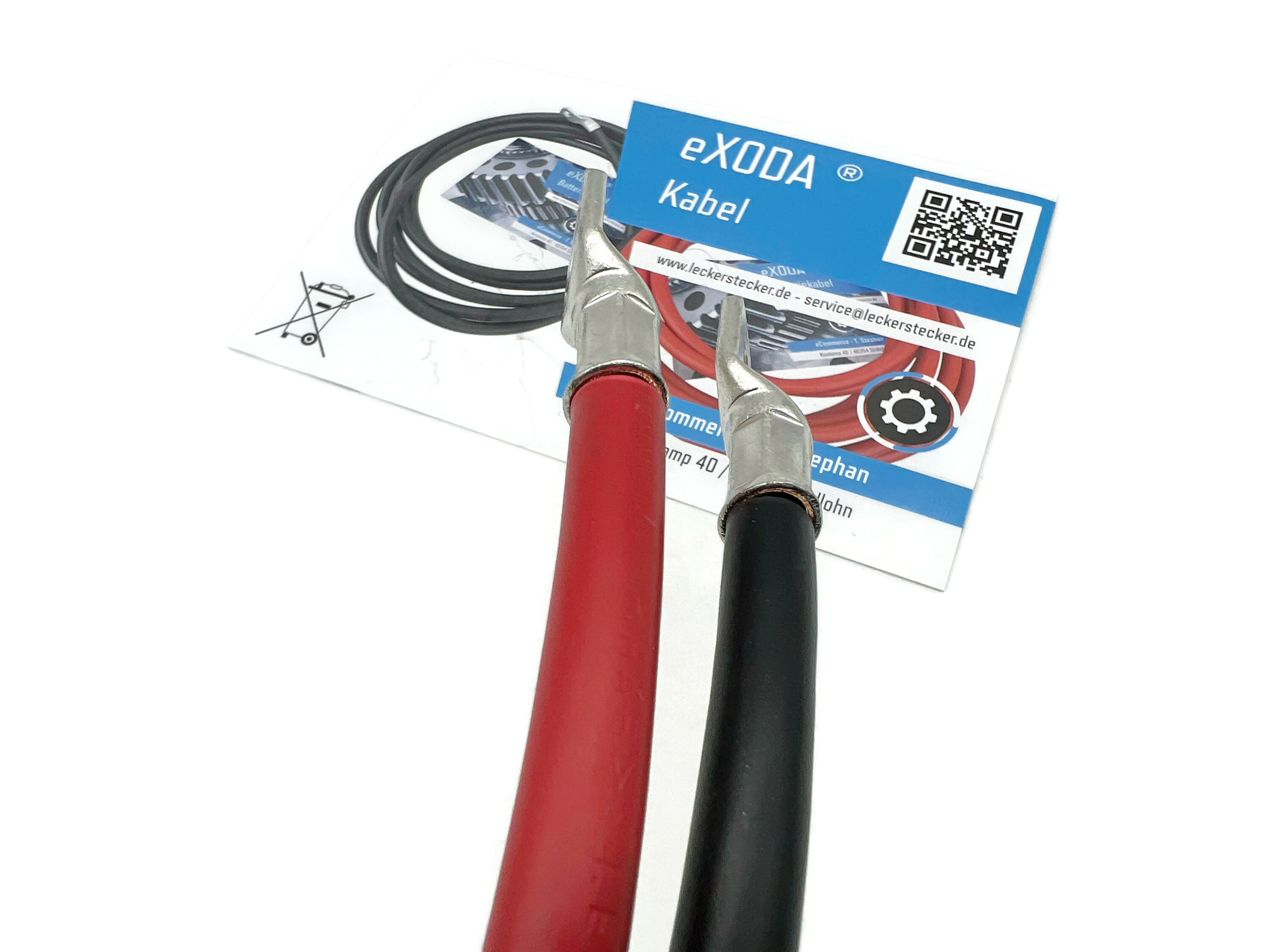 Exoda Batteriekabel Set 35 mm² 200 cm mit M8 Kabelschuhen Rot Schwarz für Auto Boot Motorrad - Vorschau 4