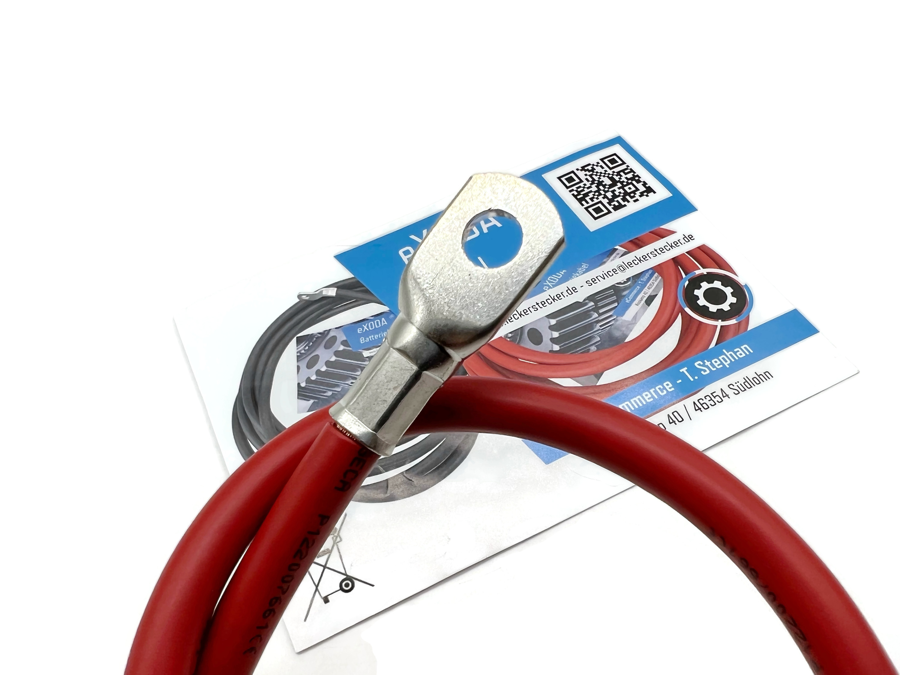 Batteriekabel 35 mm² 50cm mit M8 Kabelschuhen Rot hohe Qualität flexibel max 470A 12V - Vorschau 3