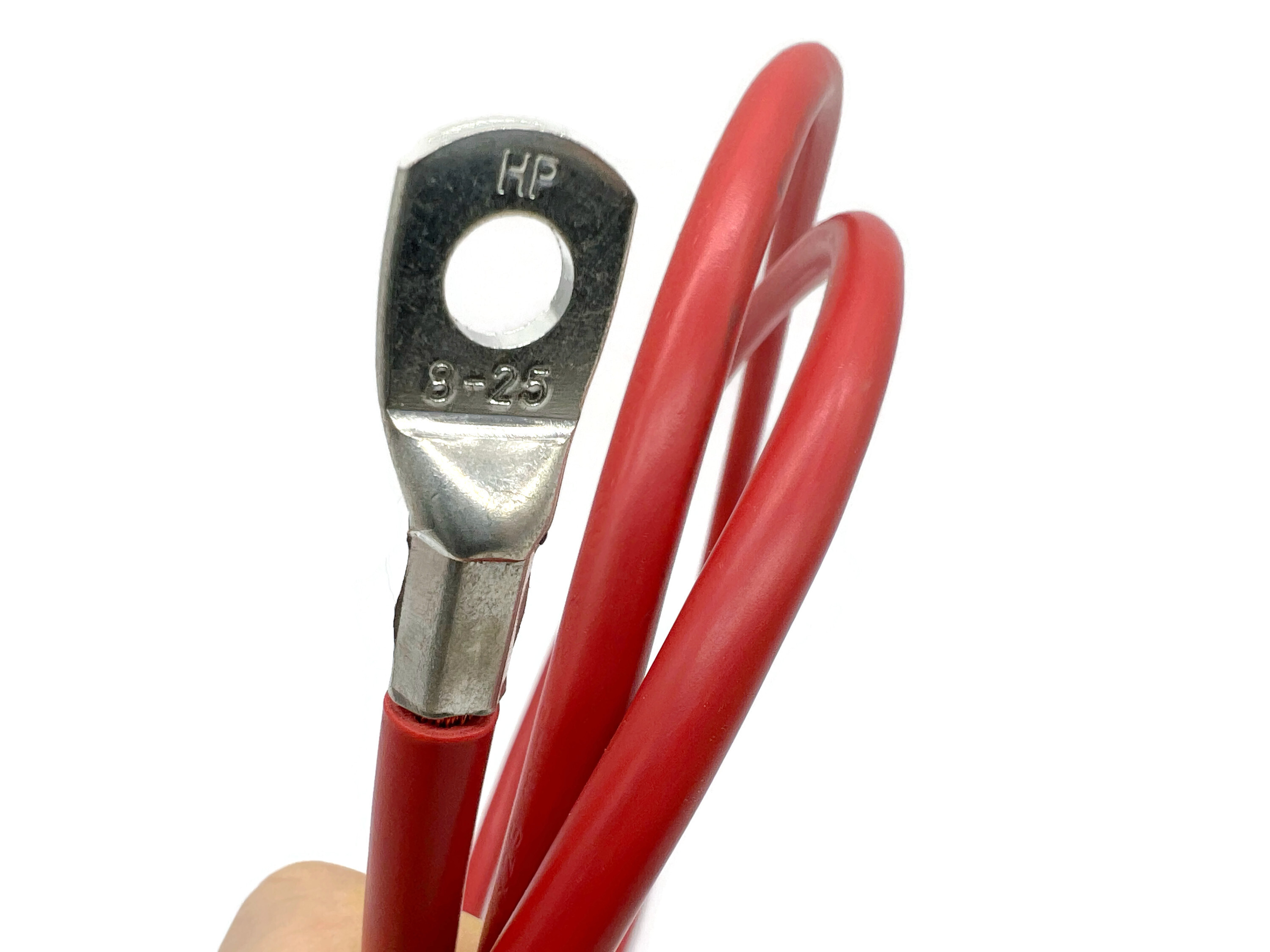 Batteriekabel 25 mm² 150cm M8 Rot flexibel langlebig 99 Prozent Kupferanteil H07VK - Vorschau 3