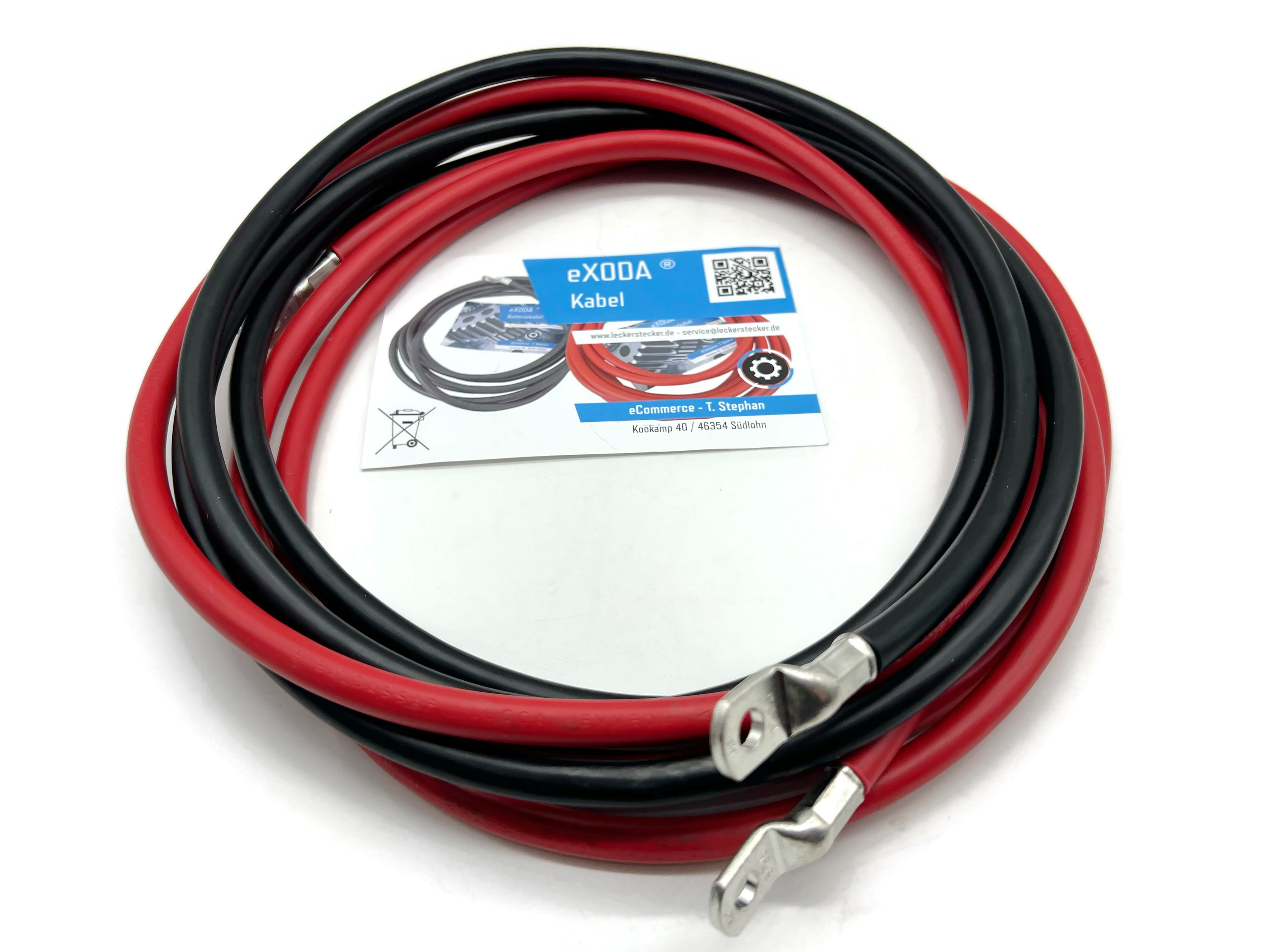 Batteriekabel Set 35 mm² 300cm M8 Rot Schwarz für Auto Boot Motorrad flexibles Design - Vorschau 2