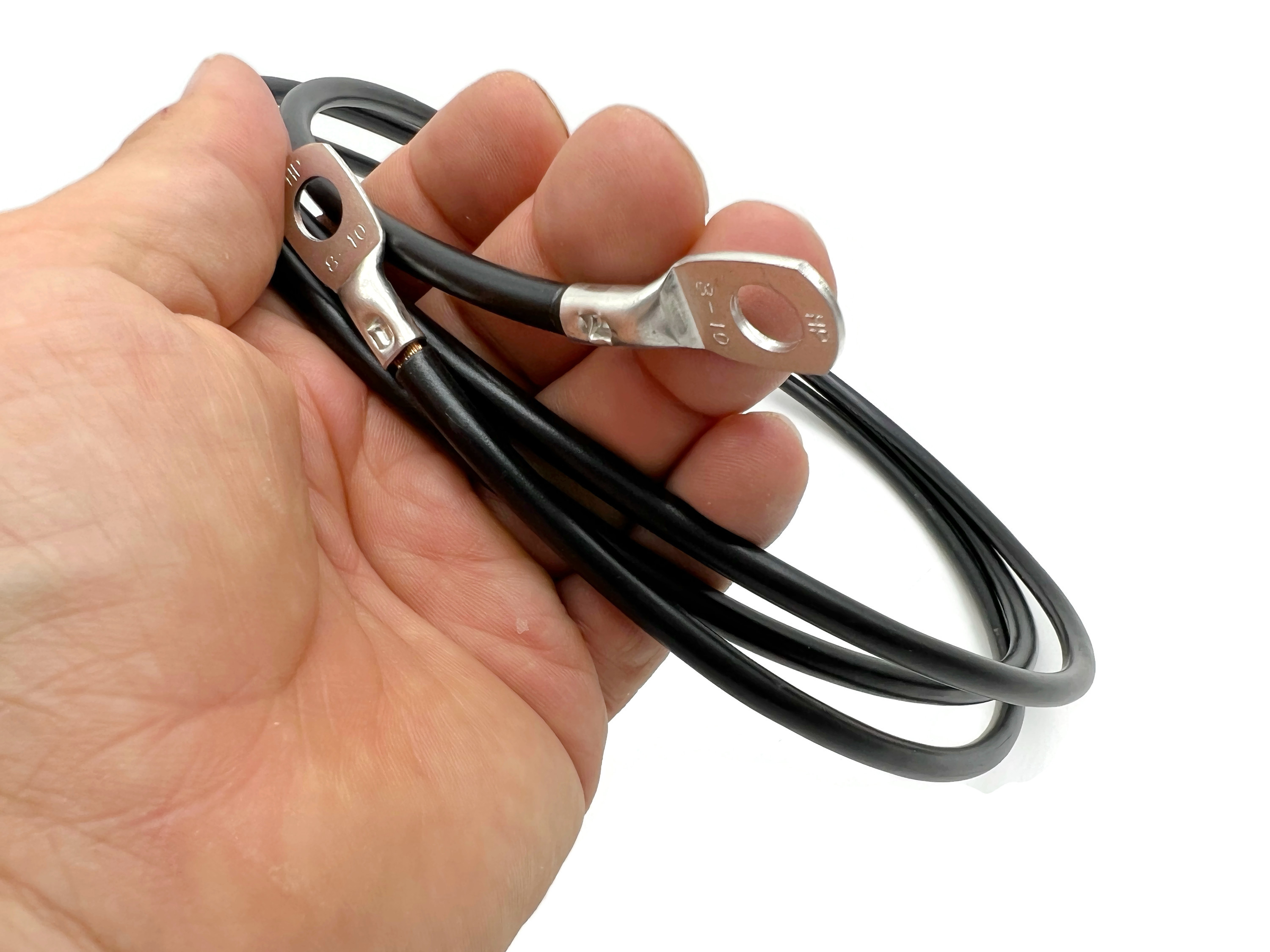 Batteriekabel 10 mm² 200cm M8 Schwarz für flexiblen Einsatz im Auto Boot Motorrad - Vorschau 6