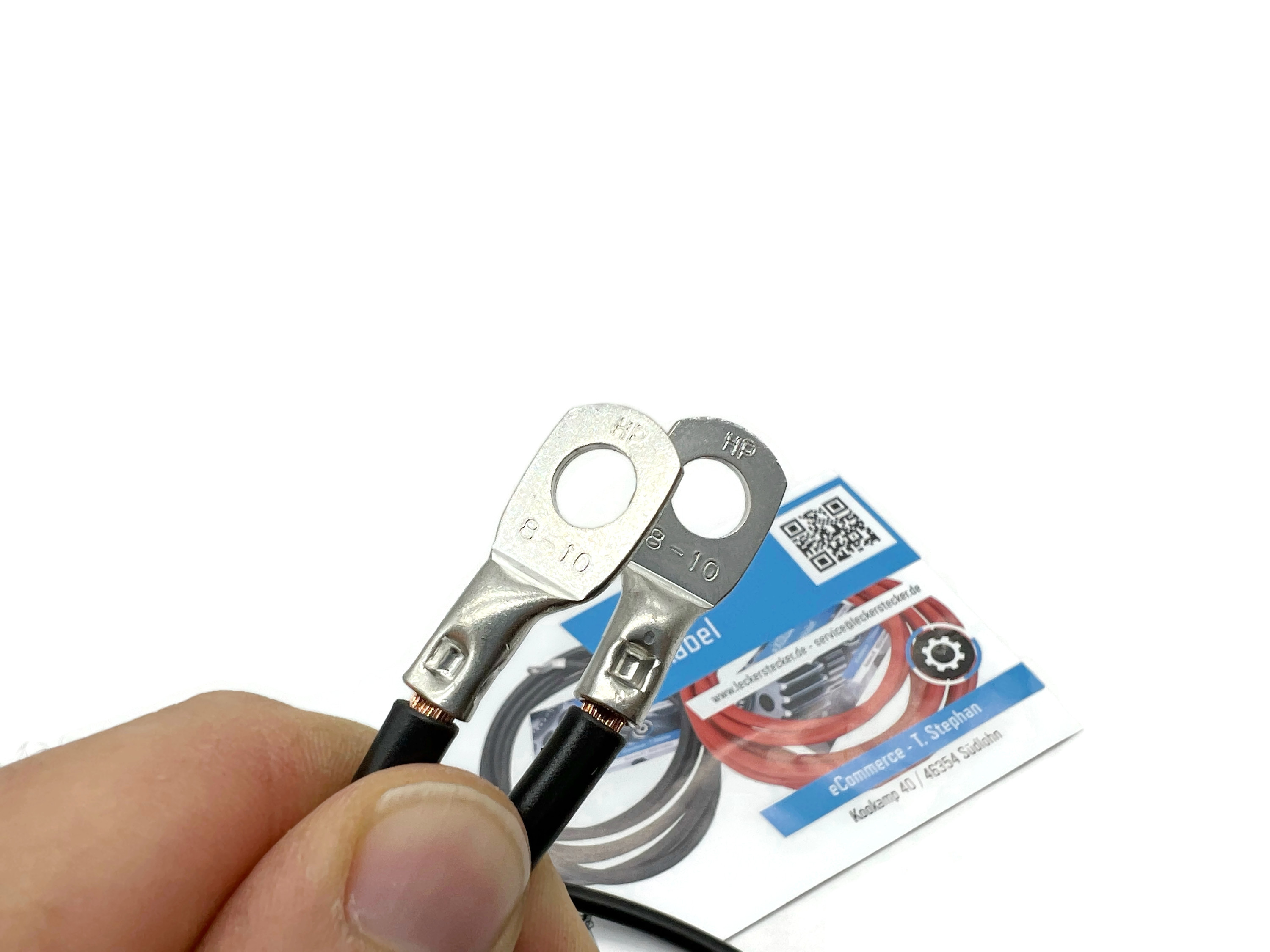 Batteriekabel 10 mm² 200cm M8 Schwarz für flexiblen Einsatz im Auto Boot Motorrad - Vorschau 2