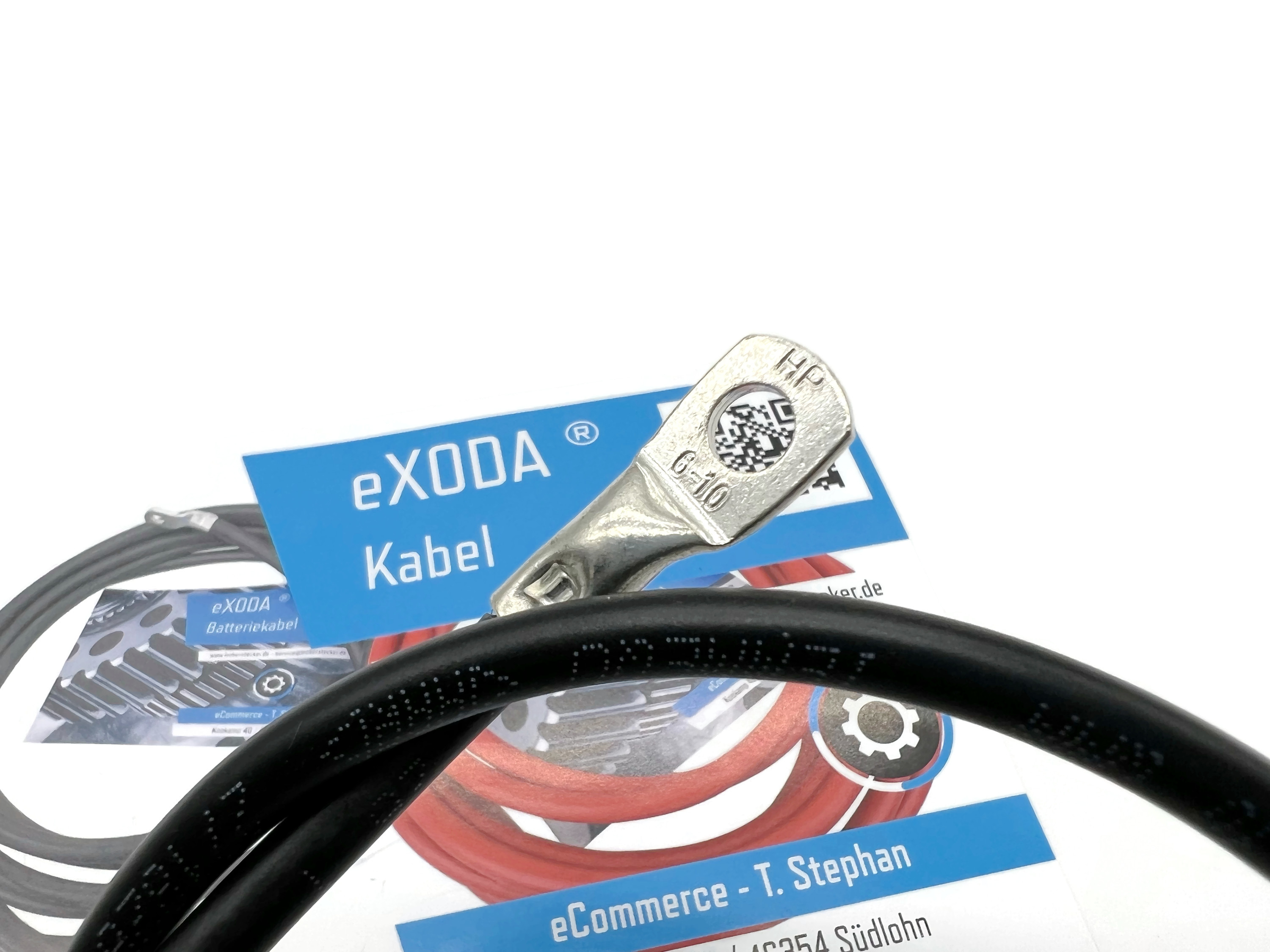 Batteriekabel 10 mm² 50cm Kabelschuhe M6 und M8 Schwarz - Vorschau 4