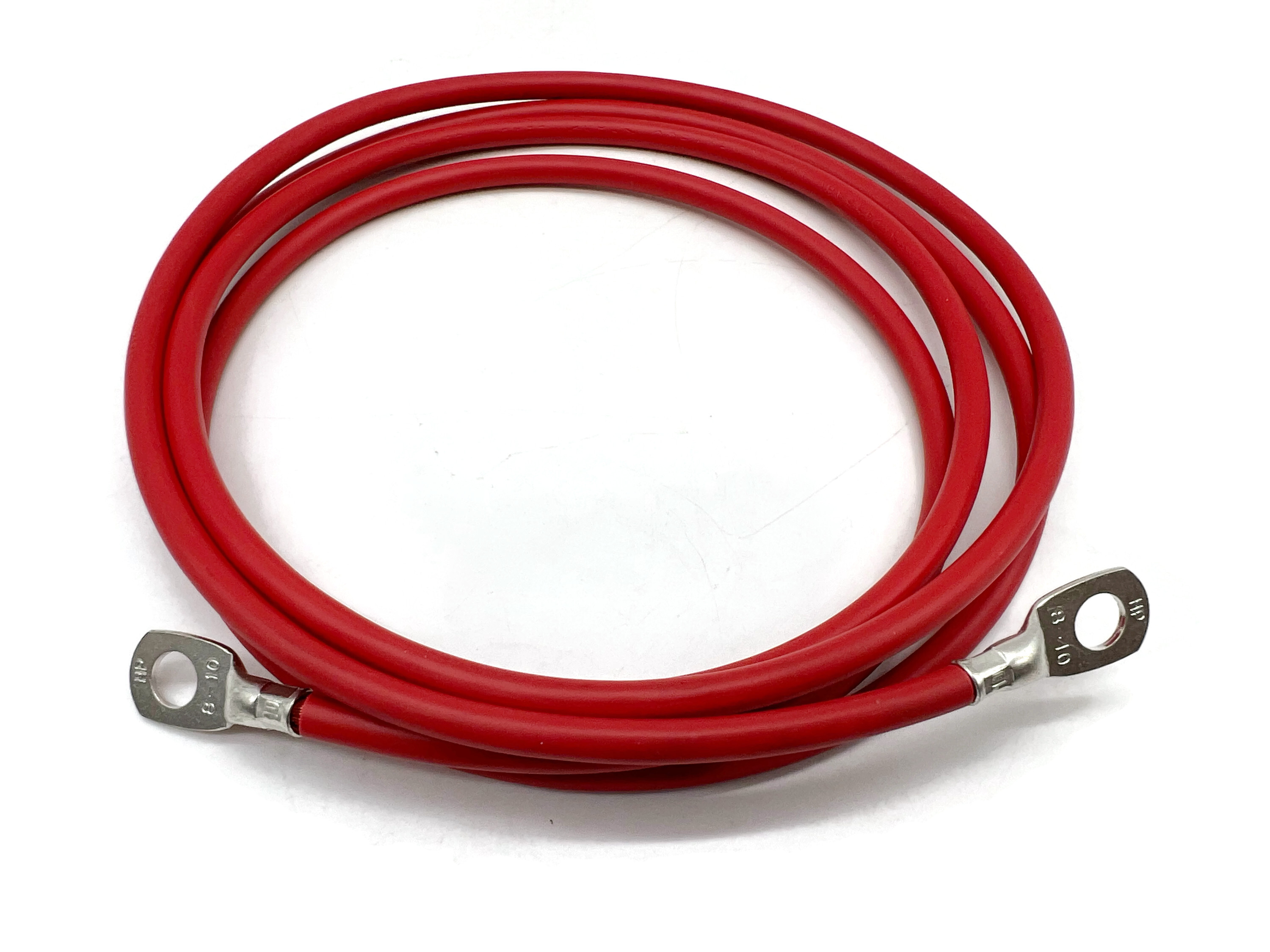 Batteriekabel 10 mm² 200cm mit Kabelschuhen M8 Rot für Auto Motorrad Boot flexibel bis 34A - Vorschau 3