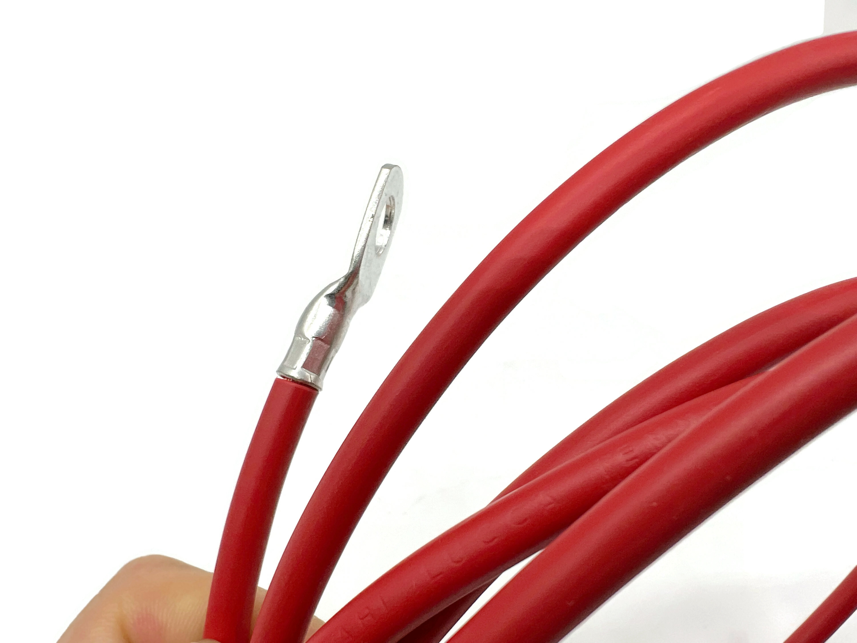 Batteriekabel 10 mm² 200cm mit Kabelschuhen M8 Rot für Auto Motorrad Boot flexibel bis 34A - Vorschau 4
