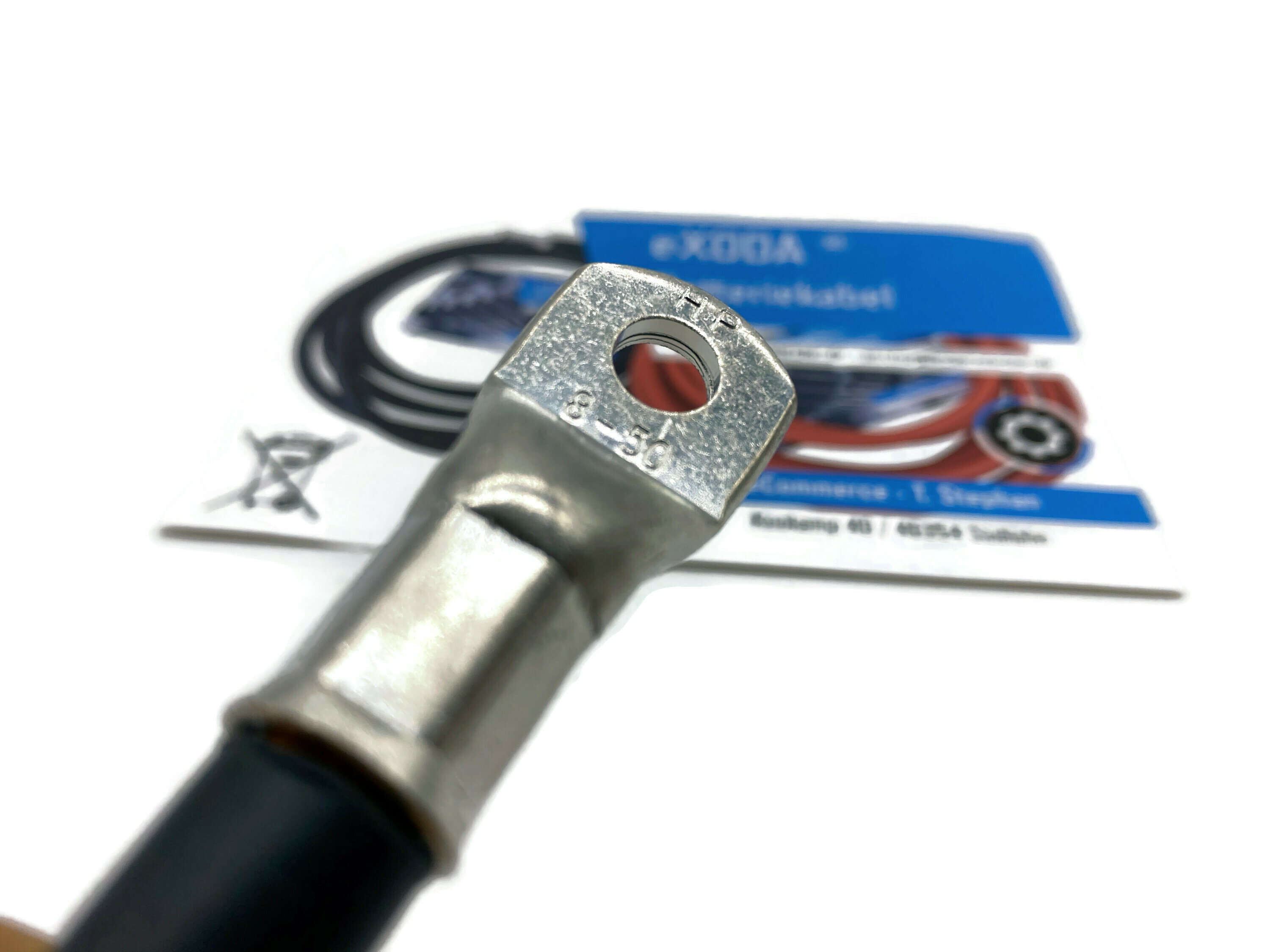 Batteriekabel 50 mm² 50cm M8 Kabelschuhe Schwarz für 8064 Watt flexibel und hochwertig - Vorschau 3
