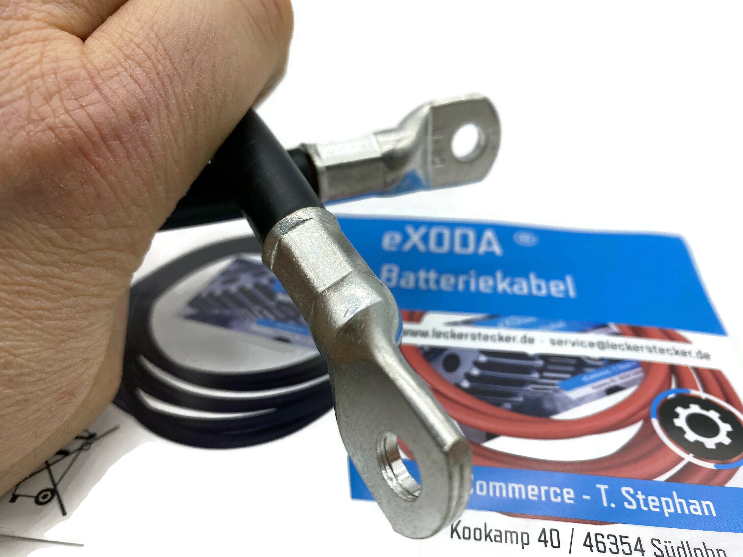 Batteriekabel 50 mm² 50cm M8 Kabelschuhe Schwarz für 8064 Watt flexibel und hochwertig - Vorschau 9