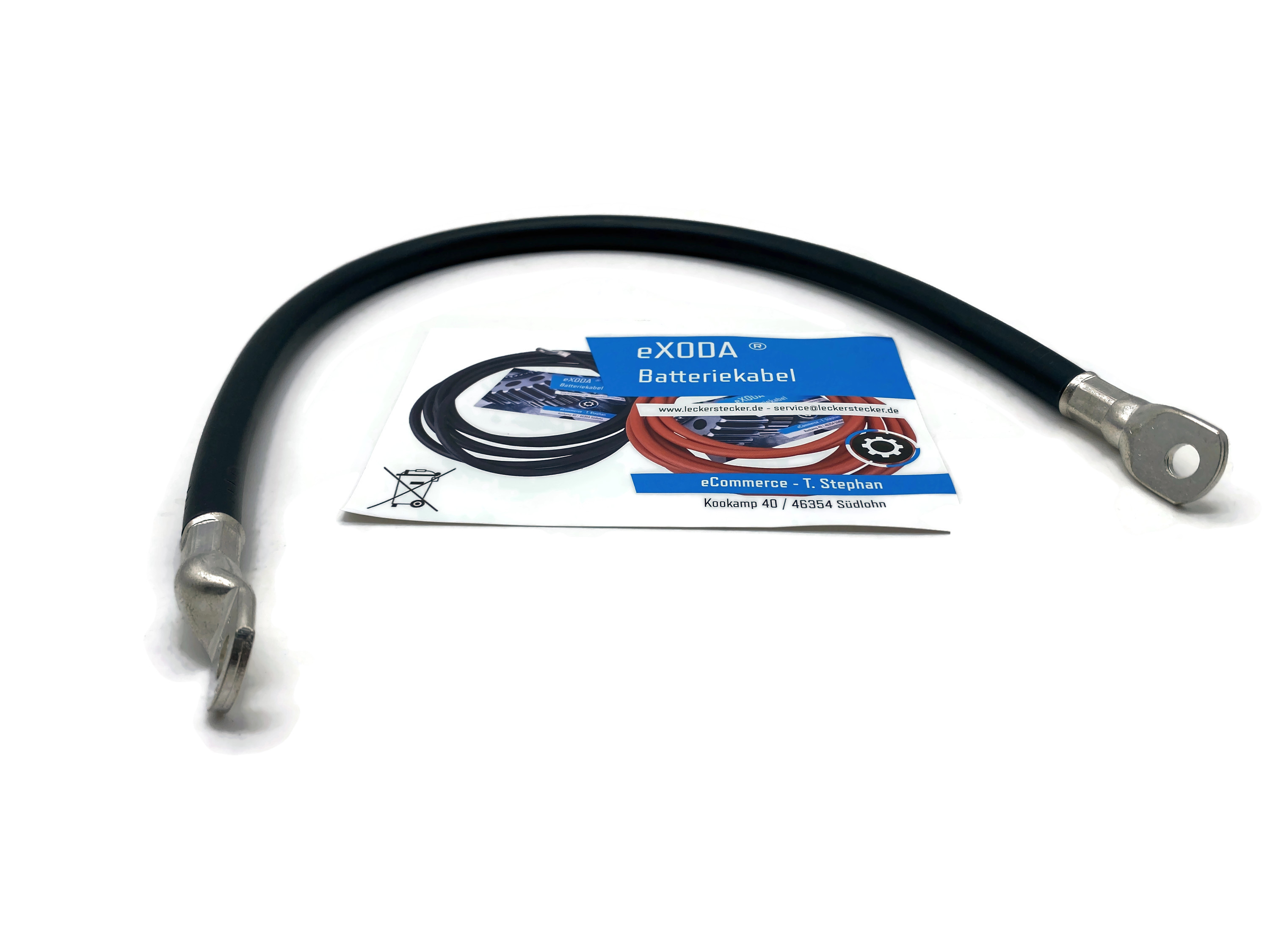 Batteriekabel 50 mm² 50cm M8 Kabelschuhe Schwarz für 8064 Watt flexibel und hochwertig - Vorschau 7