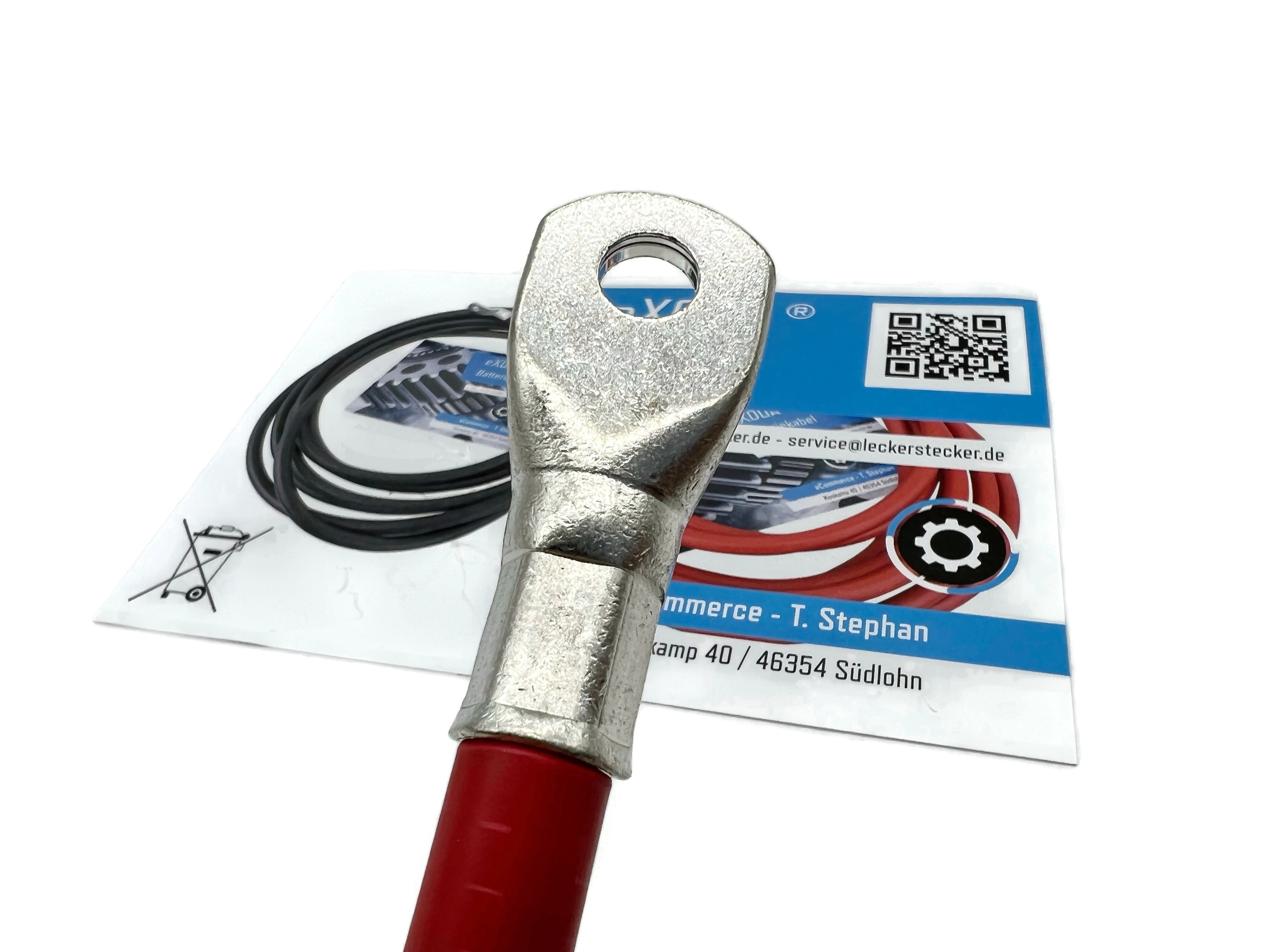 50mm² Batteriekabel 50cm M8 Kabelschuhe rot 99 Prozent Kupfer 8064 Watt 672A 12V - Vorschau 3