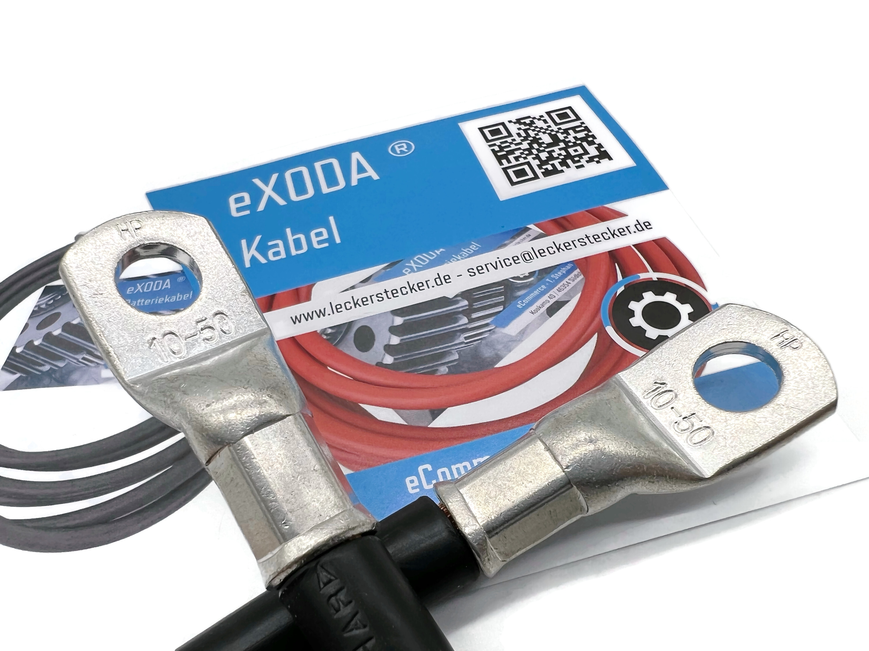 Hochleistungsbatteriekabel 50 mm² 50cm M10 Schwarz flexibel ideal für Autos Motorräder Boote - Vorschau 3