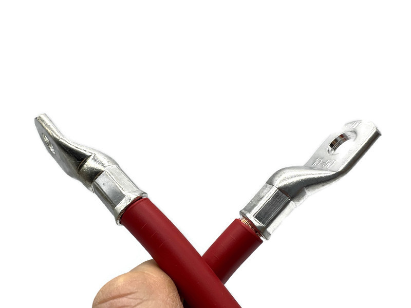 Batteriekabel 50 mm² 50cm Kabelschuhe M10 M8 Rot für Fahrzeuge Boote 99 Prozent Kupfer - Vorschau 2