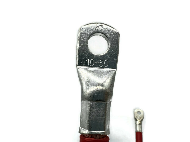 Batteriekabel 50 mm² 50cm Kabelschuhe M10 M8 Rot für Fahrzeuge Boote 99 Prozent Kupfer - Vorschau 4