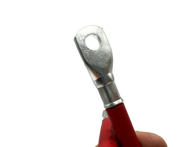 Batteriekabel 50 mm² 50cm Kabelschuhe M10 M8 Rot für Fahrzeuge Boote 99 Prozent Kupfer - Vorschau 6