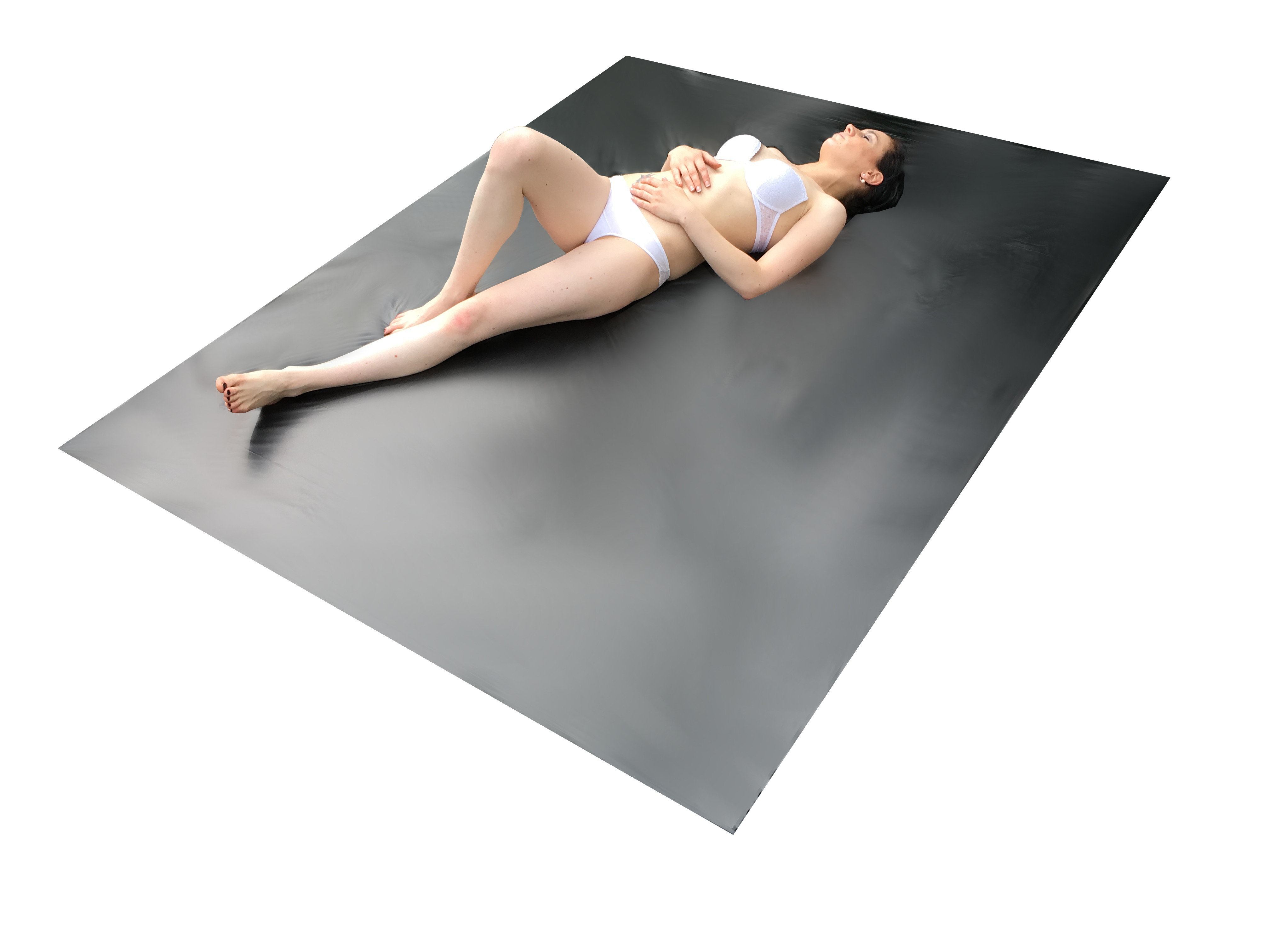 Inkontinenzlaken Unterlaken Matratzenauflage schwarz 200x230 cm wasserdicht waschbar - Vorschau 2