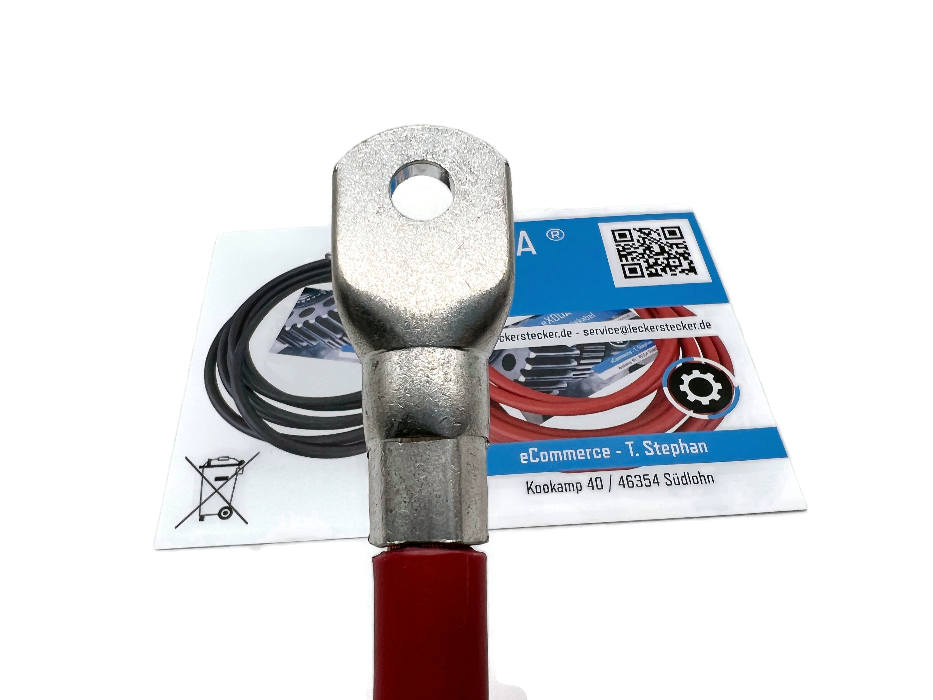 70 mm² Batteriekabel 50cm M8 Kabelschuhe Rot 99 Prozent Kupfer für Auto Boot Motorrad - Vorschau 3