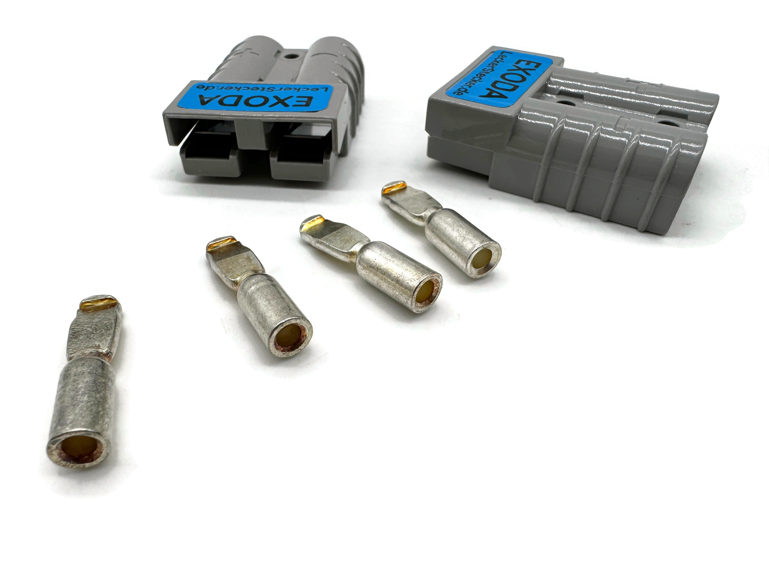 50A Batterie Stecker 4-6 mm2 grau Set für Gabelstapler Kabel mit versilberten Kontakten - Vorschau 3