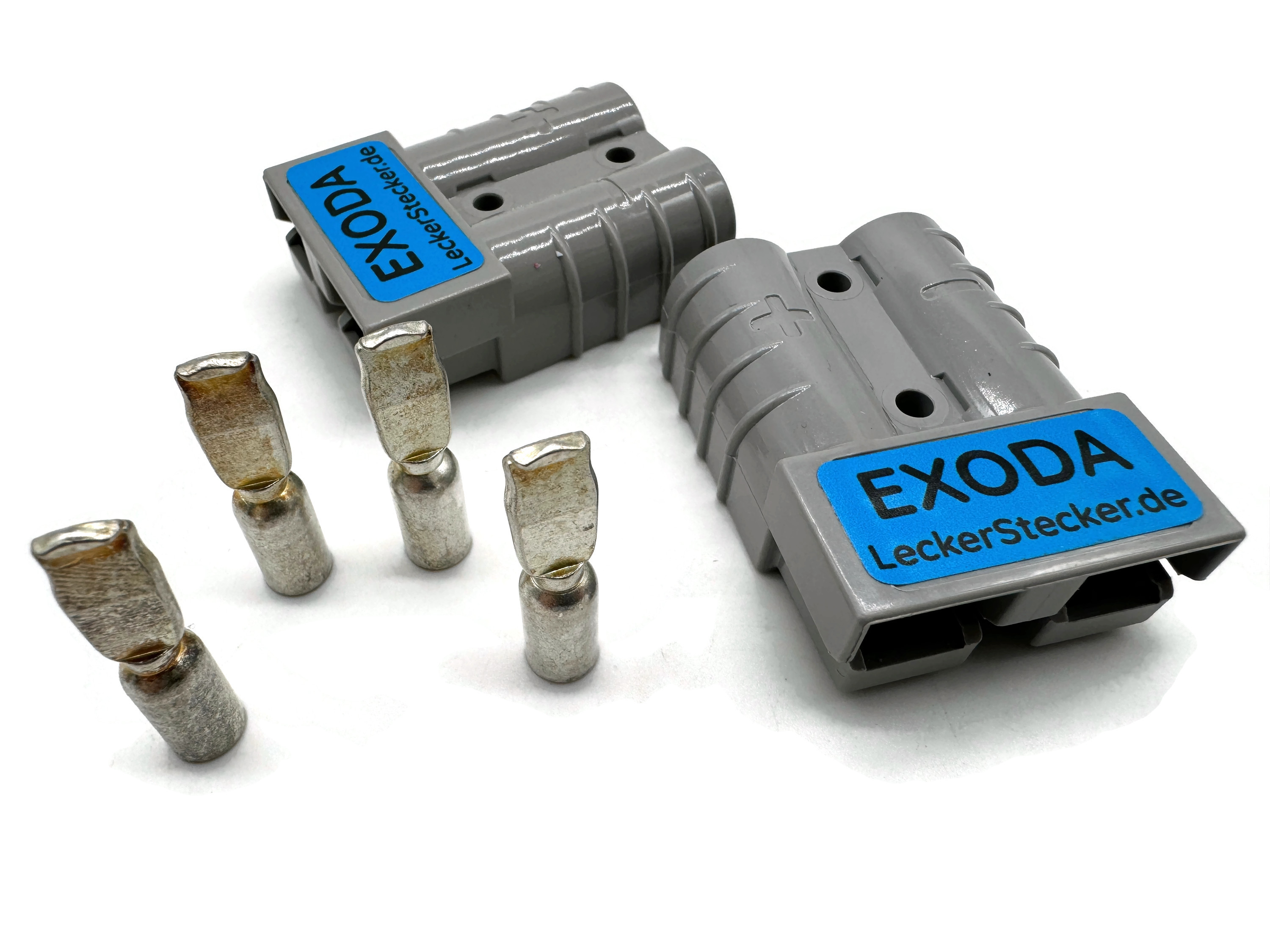 50A Batterie Stecker 4-6 mm2 grau Set für Gabelstapler Kabel mit versilberten Kontakten