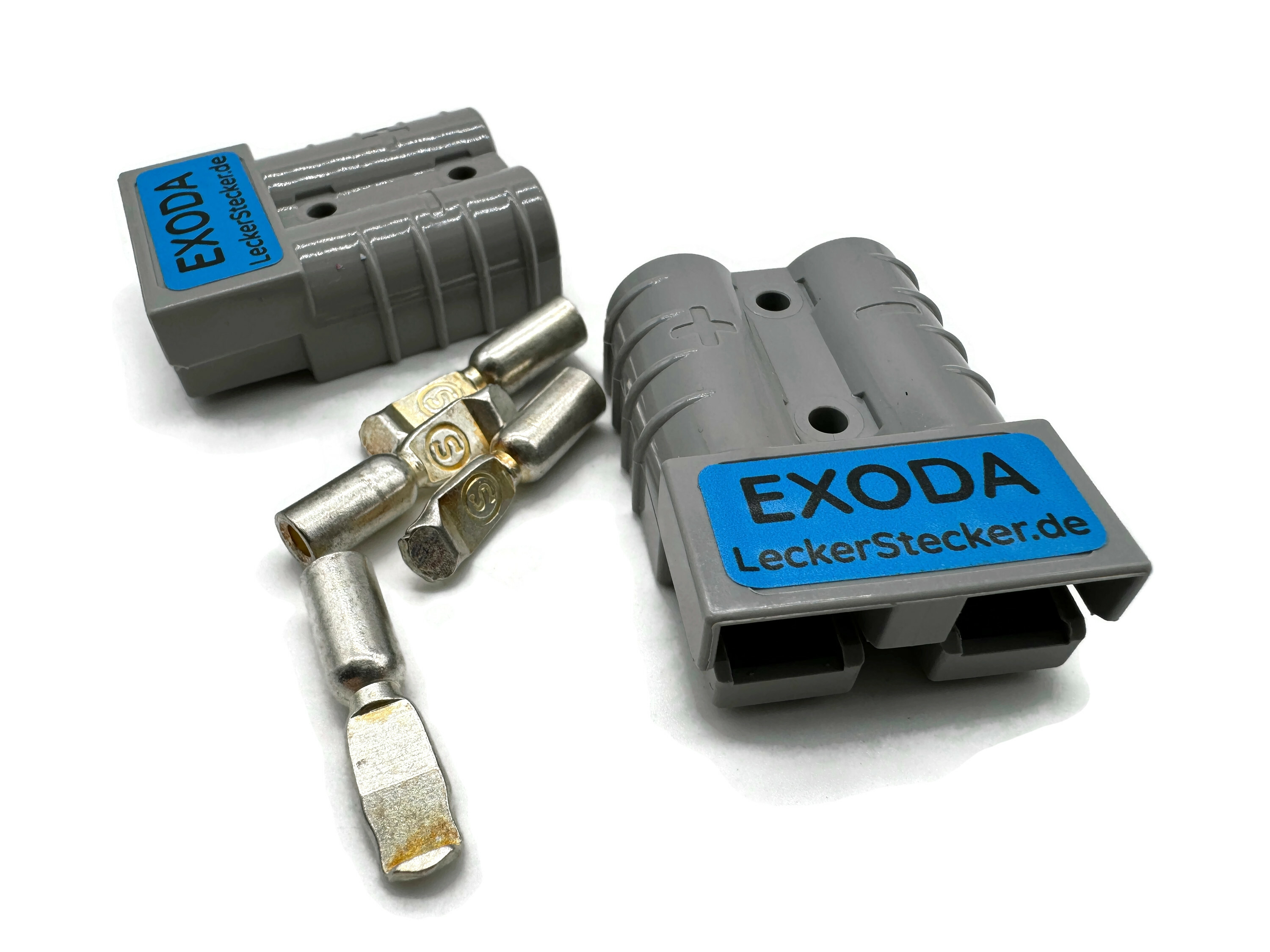 50A Batterie Stecker 4-6 mm2 grau Set für Gabelstapler Kabel mit versilberten Kontakten - Vorschau 2