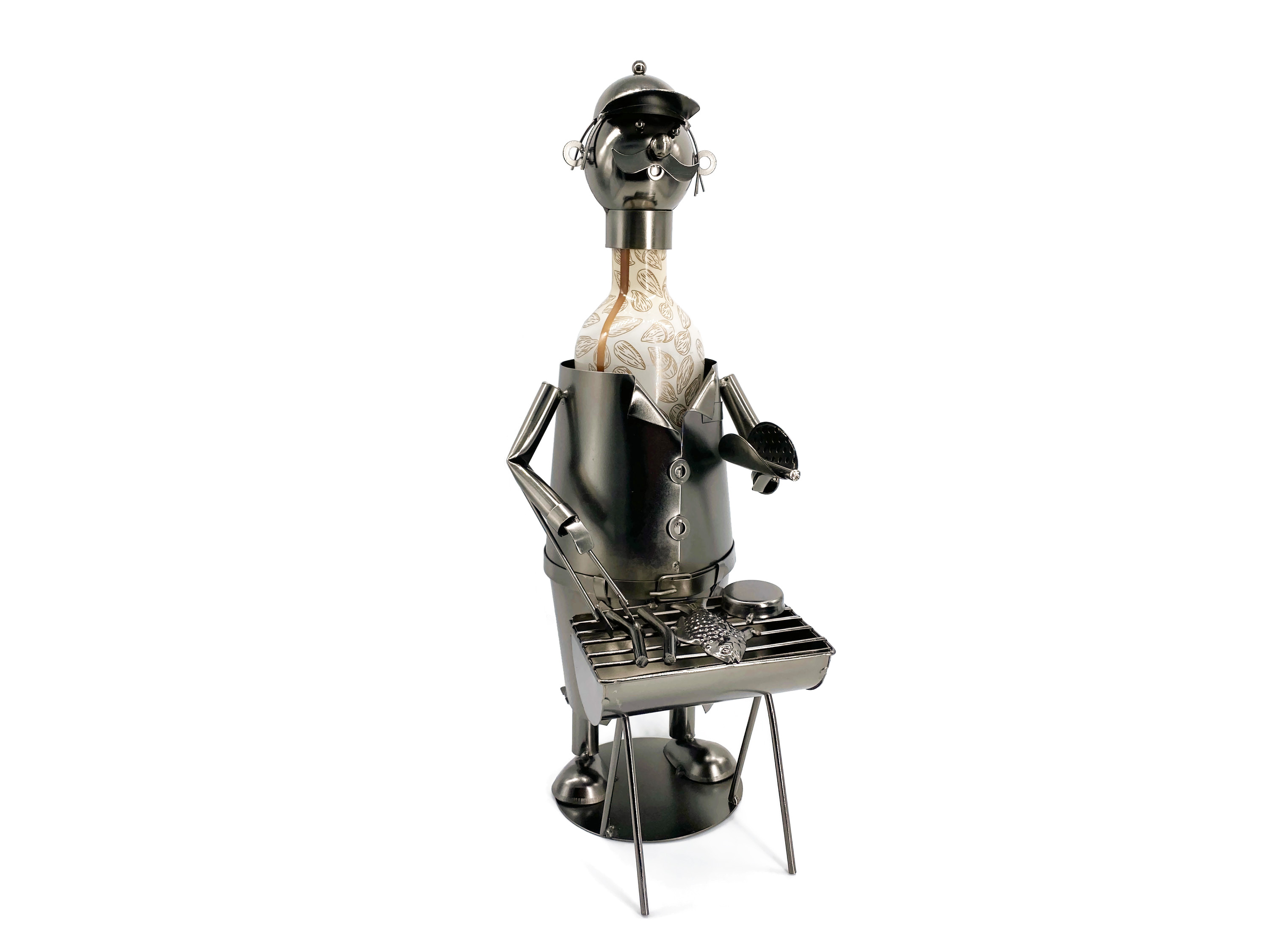 Weinflaschenhalter Grillmeister Metall Figuren Thomas