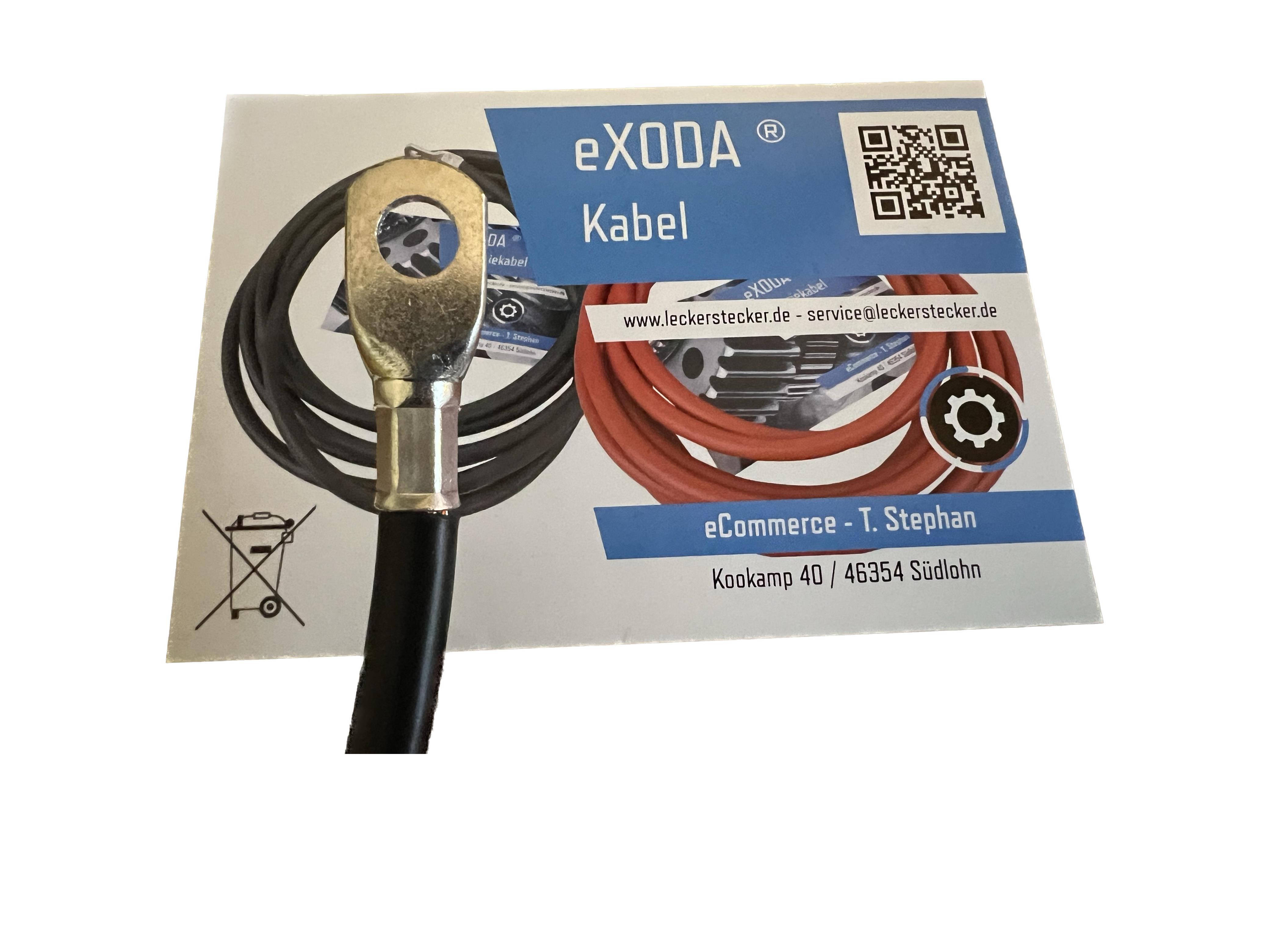 Batteriekabel 35 mm² 50cm mit Kabelschuhen M10 Schwarz flexibel aus 99 Prozent Kupfer bis 5645 Watt - Vorschau 2