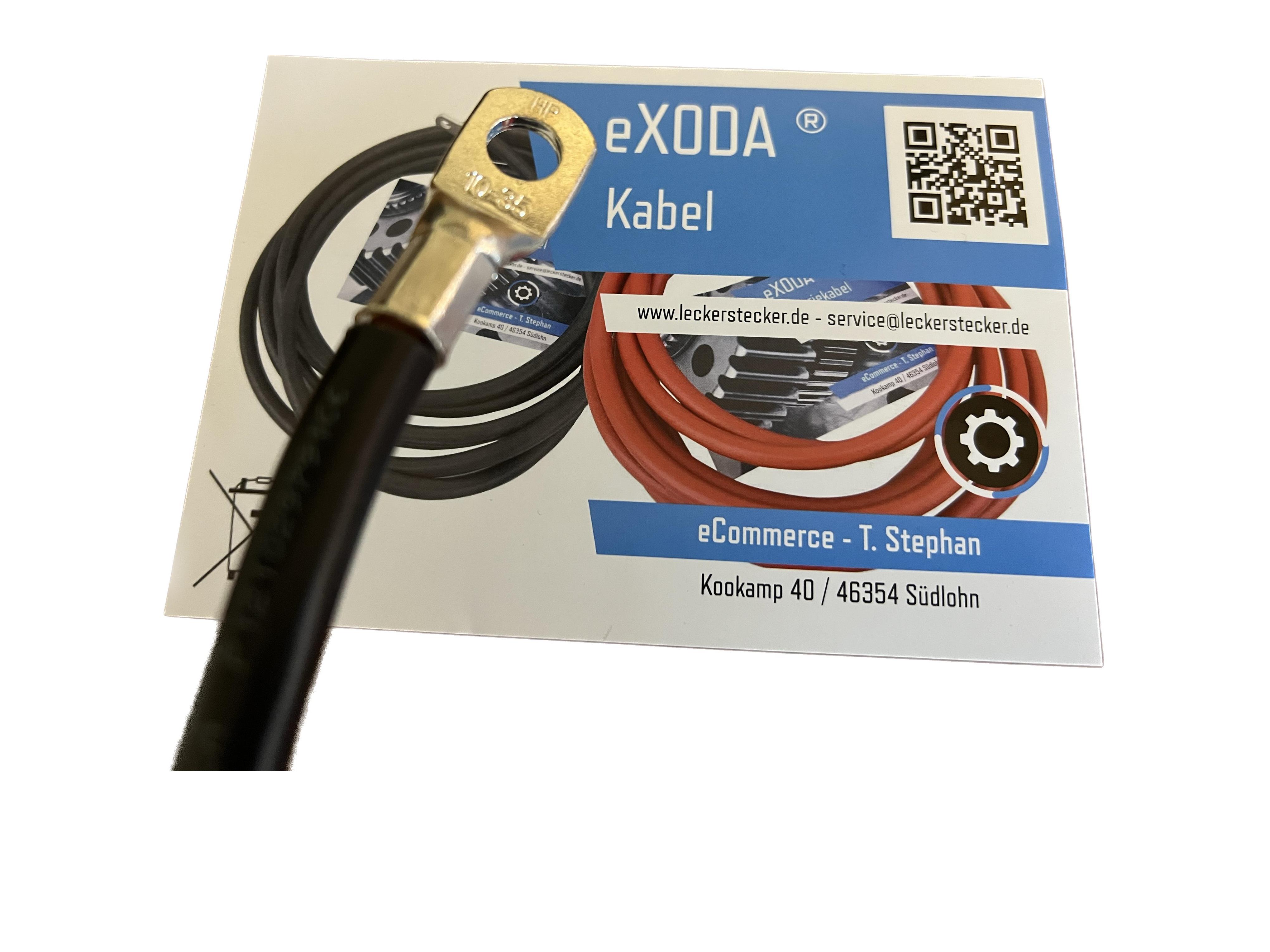 Batteriekabel 35 mm² 50cm mit Kabelschuhen M10 Schwarz flexibel aus 99 Prozent Kupfer bis 5645 Watt - Vorschau 3