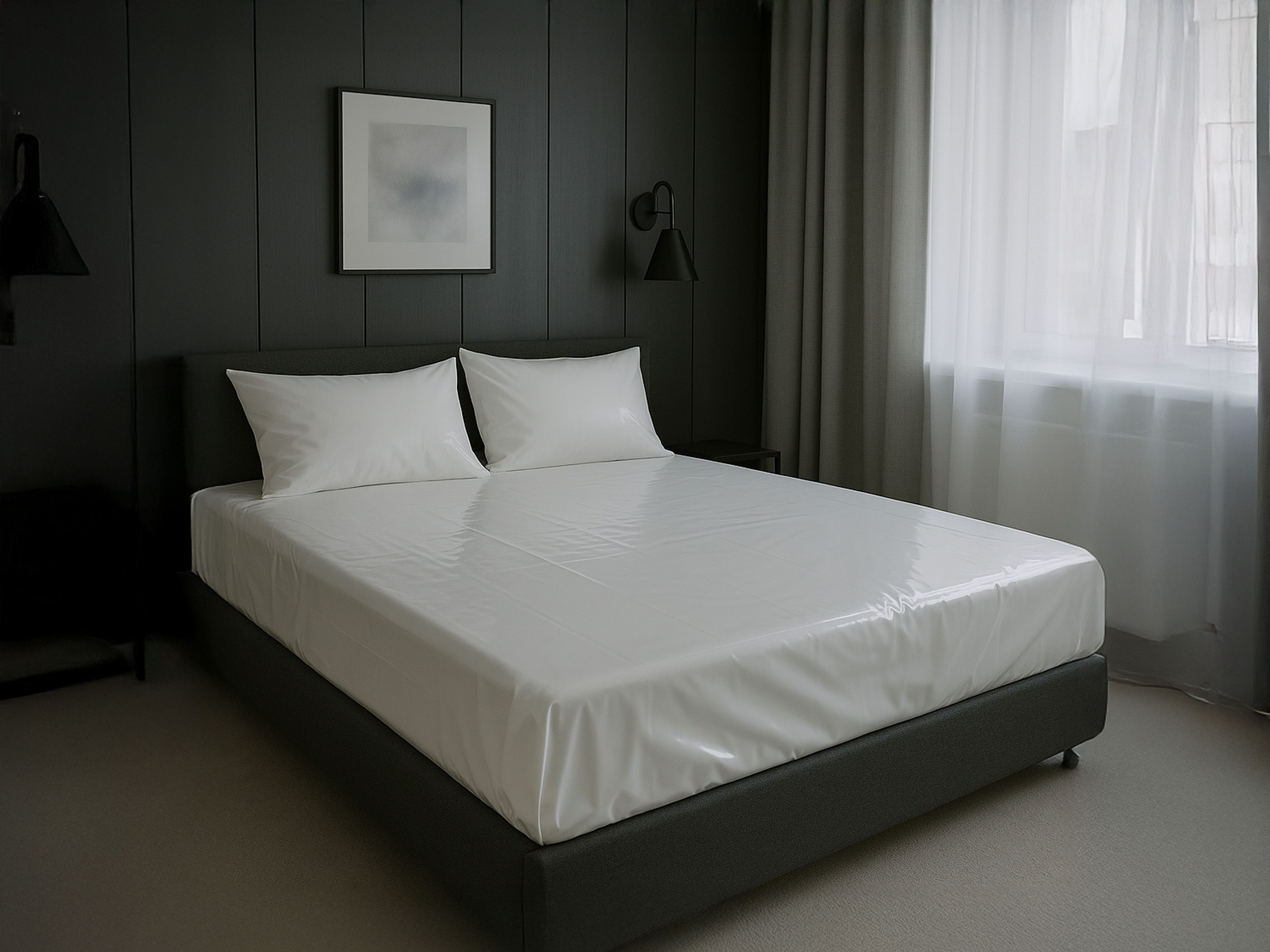 Sexlaken wasserdicht Bettlaken weiss 180x240 cm kein Latex - Vorschau 2