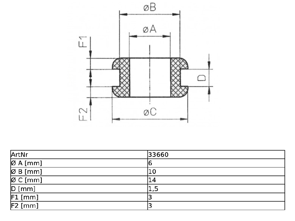 10x Kabeltülle 6mm offen Gummi Membrandurchführung 10Stk Temperaturbeständig -30 bis +90 Grad - Vorschau 2