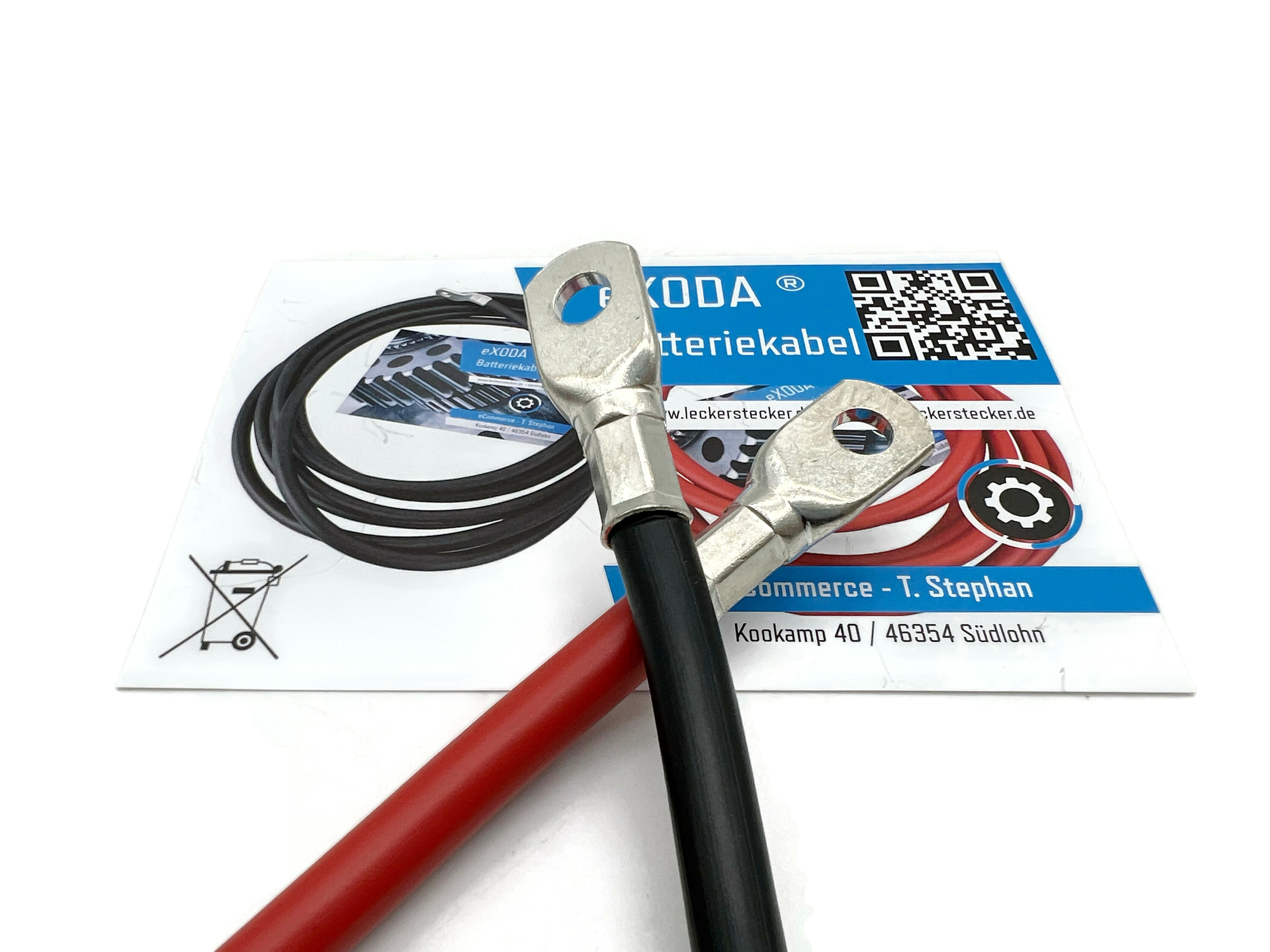 50mm² Batteriekabelset 50cm M8 rot schwarz bis 8064 Watt 672A 12V flexibel Kupfer - Vorschau 4