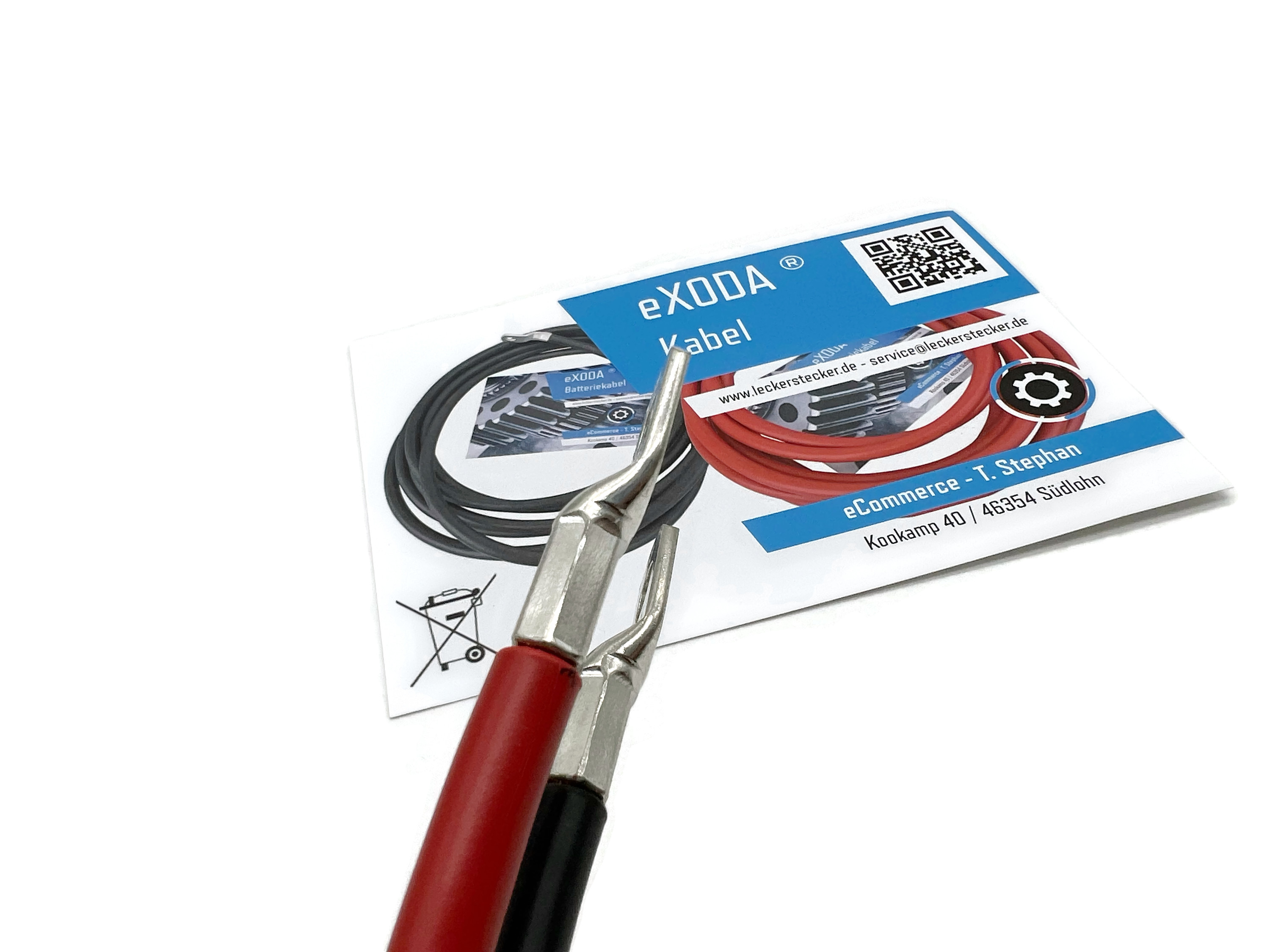 Batteriekabel Set 25 mm² 50cm M8 Kabelschuhe Rot Schwarz für Auto Boot Motorrad - Vorschau 2