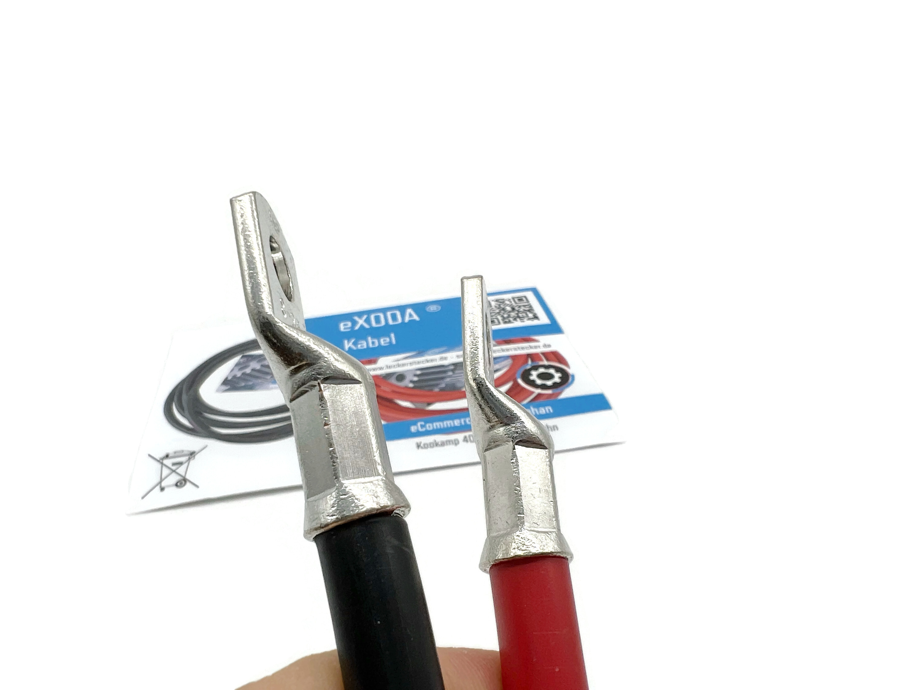 Batteriekabel Set 35 mm² 50cm mit M8 Kabelschuhen Rot Schwarz 99 Kupfer hitzebeständig bis 70 Grad - Vorschau 5