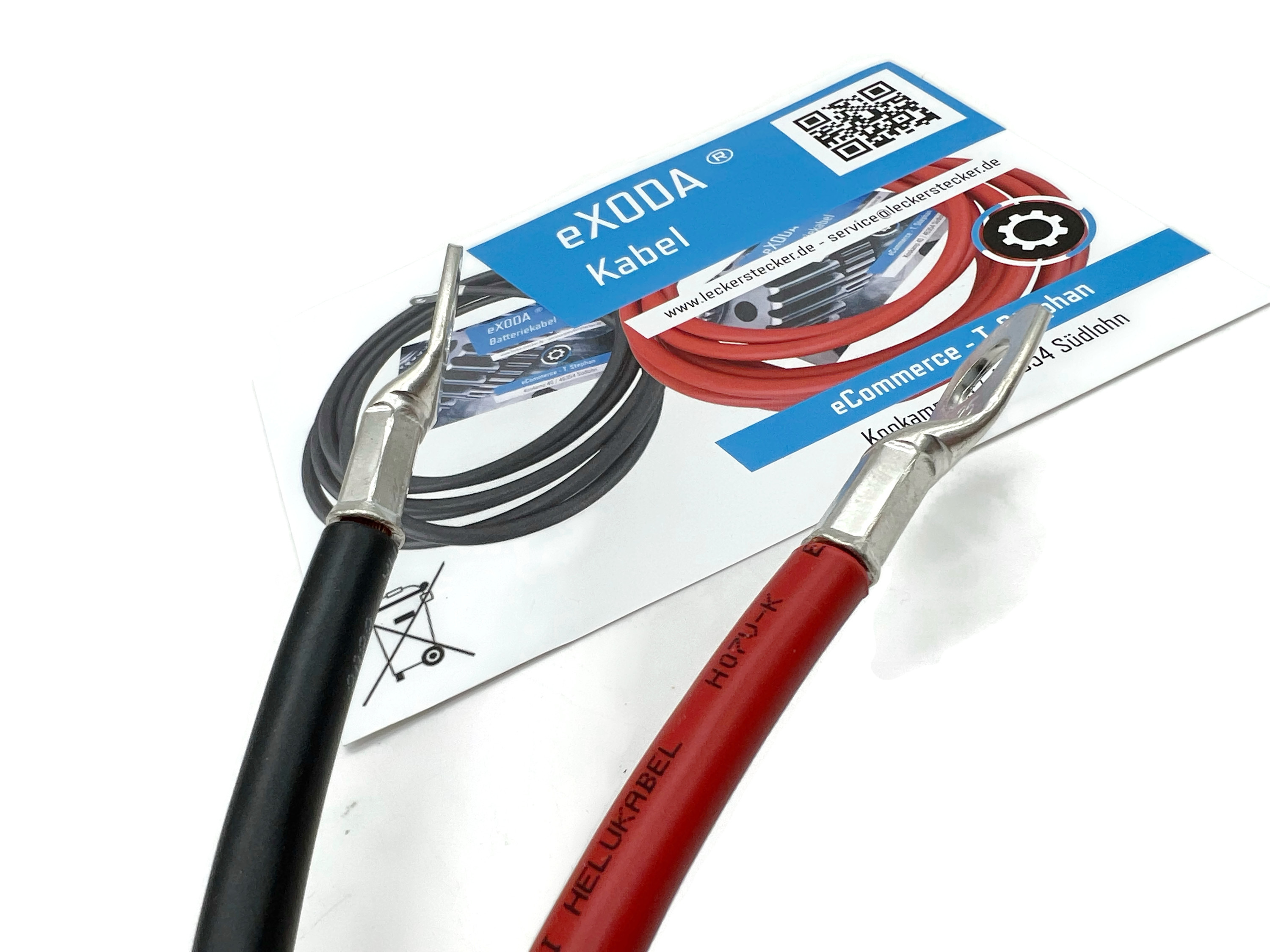Batteriekabel Set 25 mm² 50cm Kabelschuhe M10 Rot Schwarz - Vorschau 2