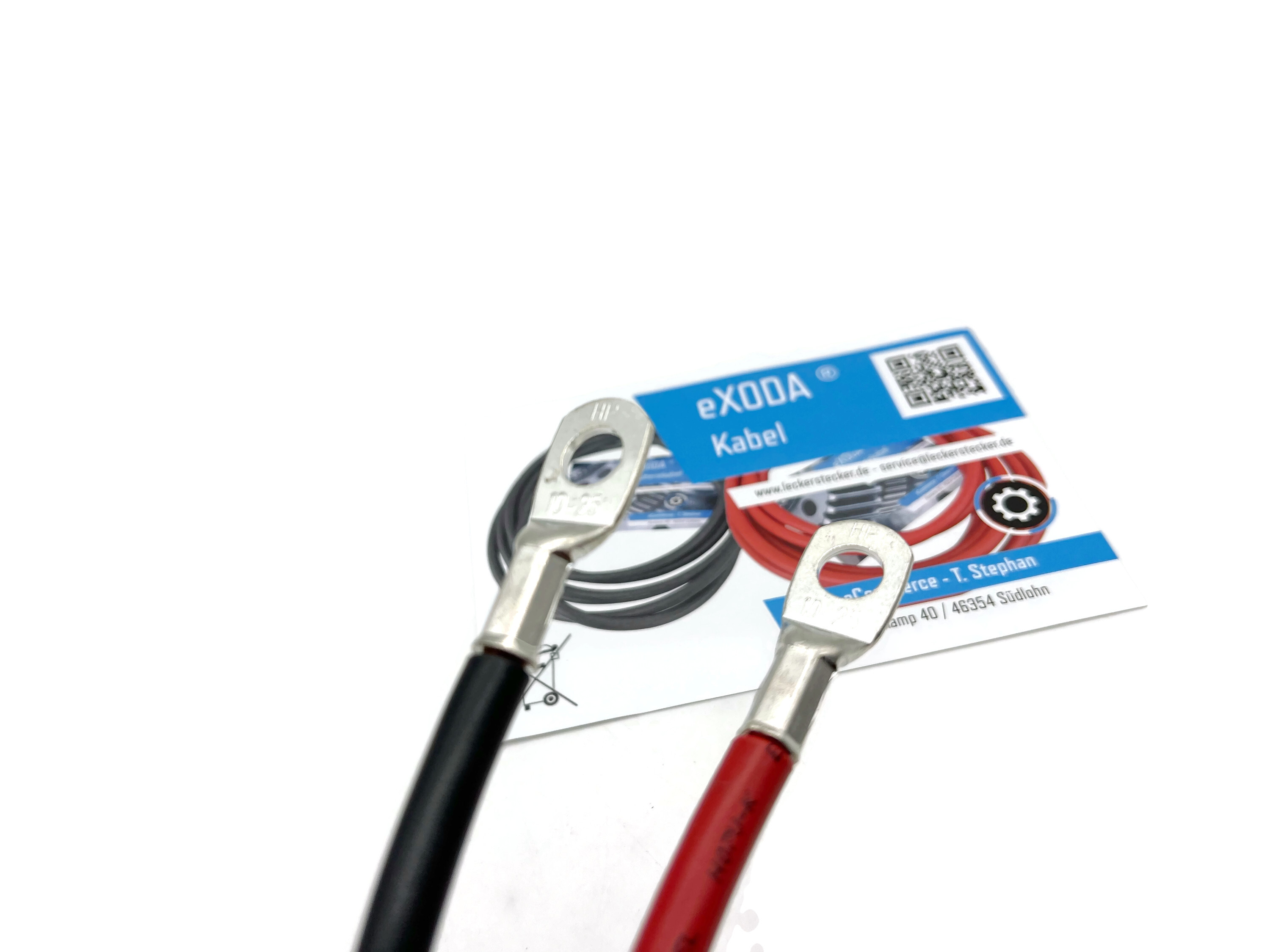 Batteriekabel Set 25 mm² 50cm Kabelschuhe M10 Rot Schwarz - Vorschau 4