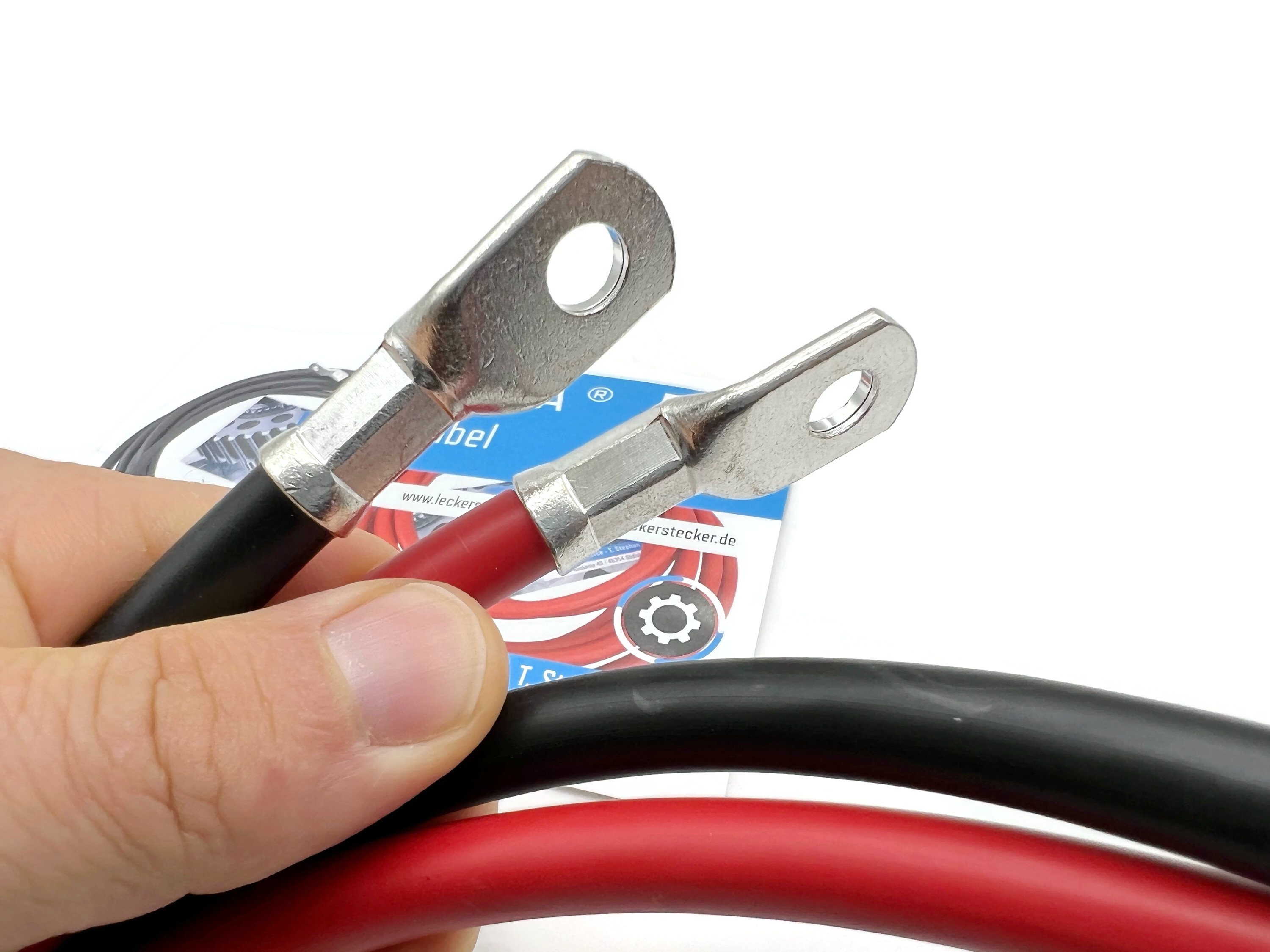 Batteriekabel Set 35 mm² 100cm M6 Kabelschuhe Rot Schwarz hohe Flexibilität 99 Kupfer - Vorschau 3