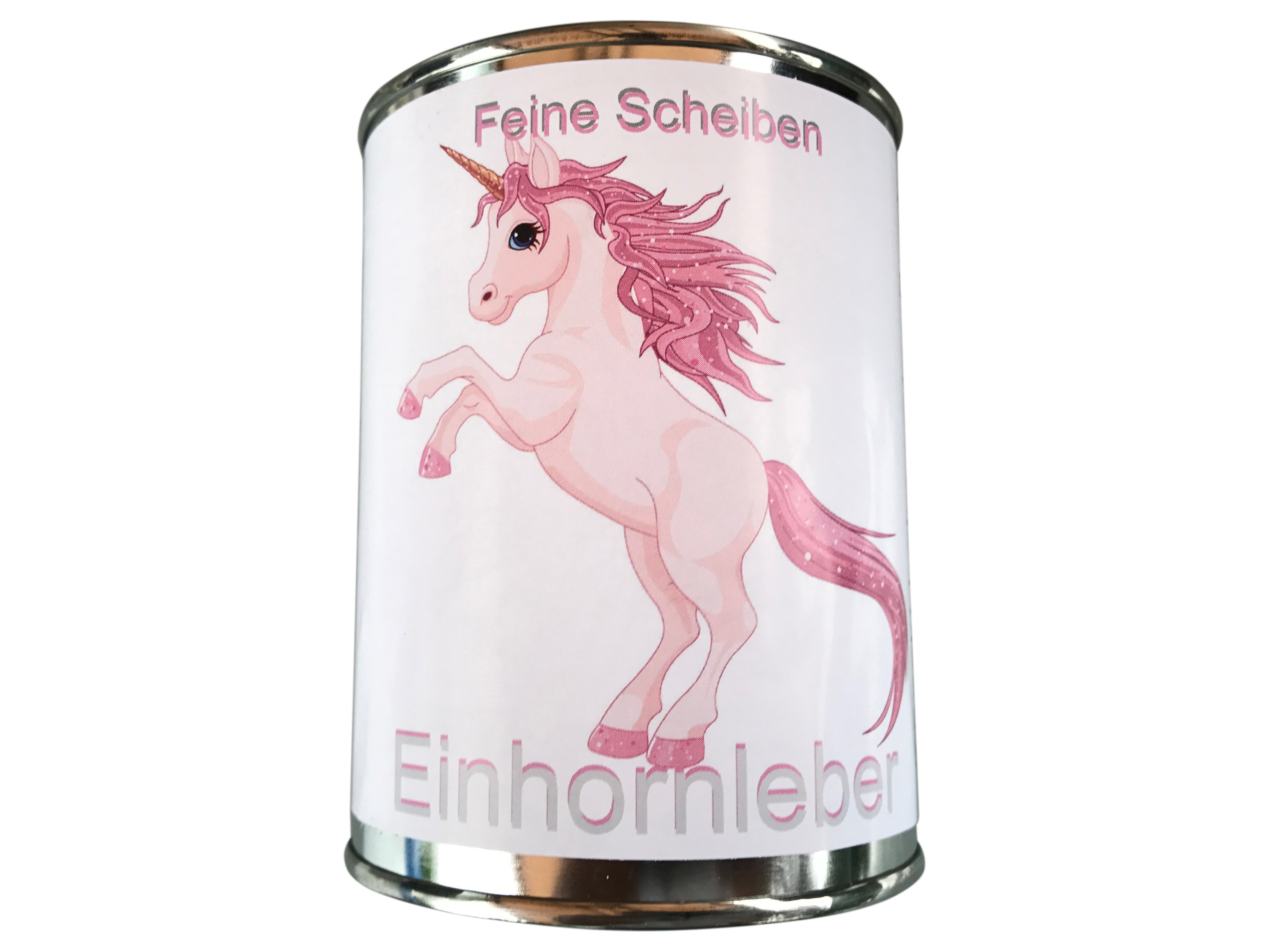 Einhorn Scherzartikel Deutsche Einhornleber in feinen Scheiben Blech Dose - Vorschau 2